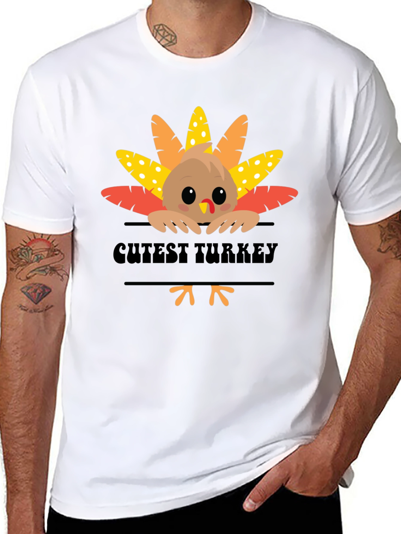 Cutest Turkey Graphic T-Shirt - Thanksgiving Apparel