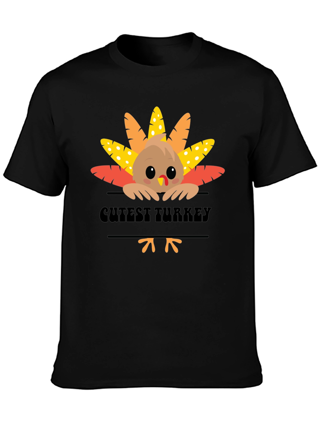 Cutest Turkey Graphic T-Shirt - Thanksgiving Apparel