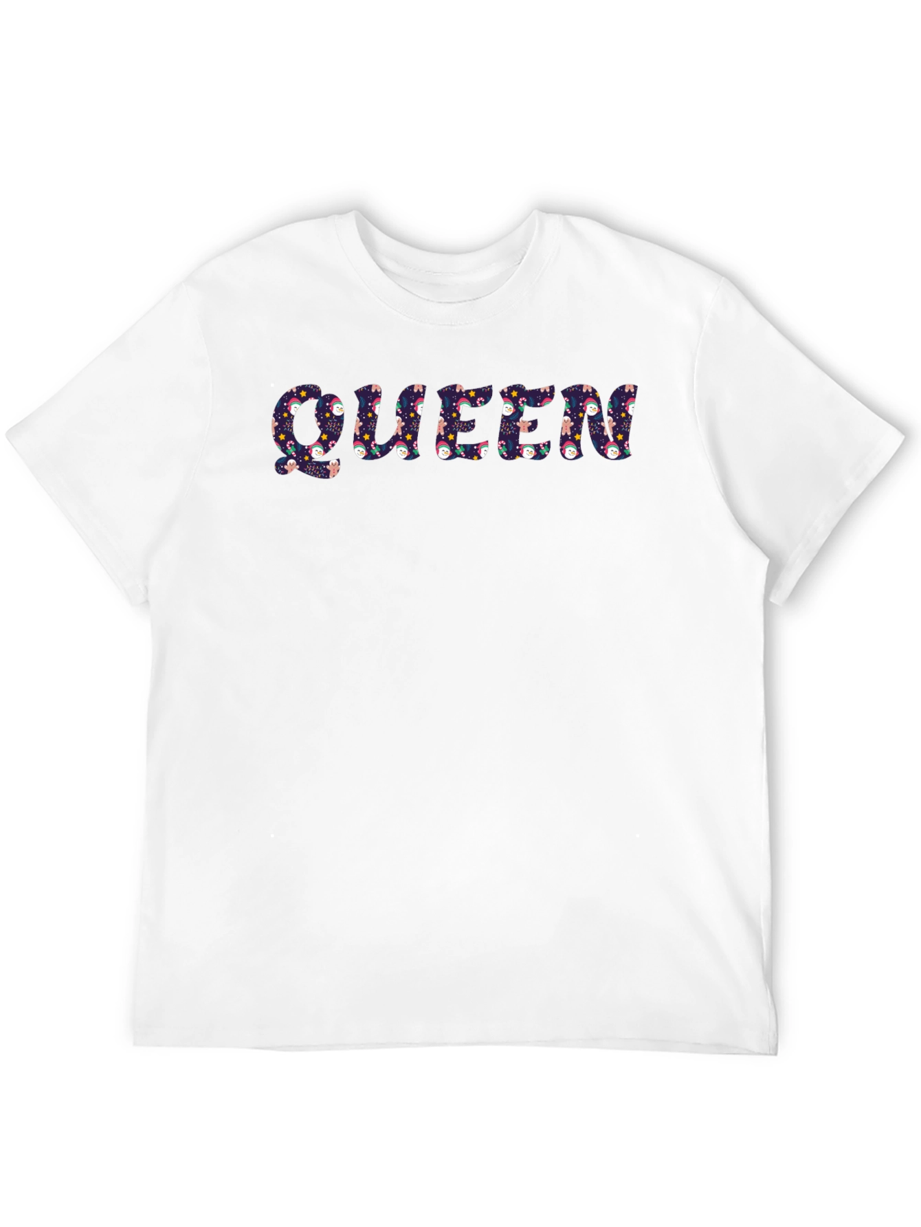 Queen Winter Pattern Mens Black T-Shirt