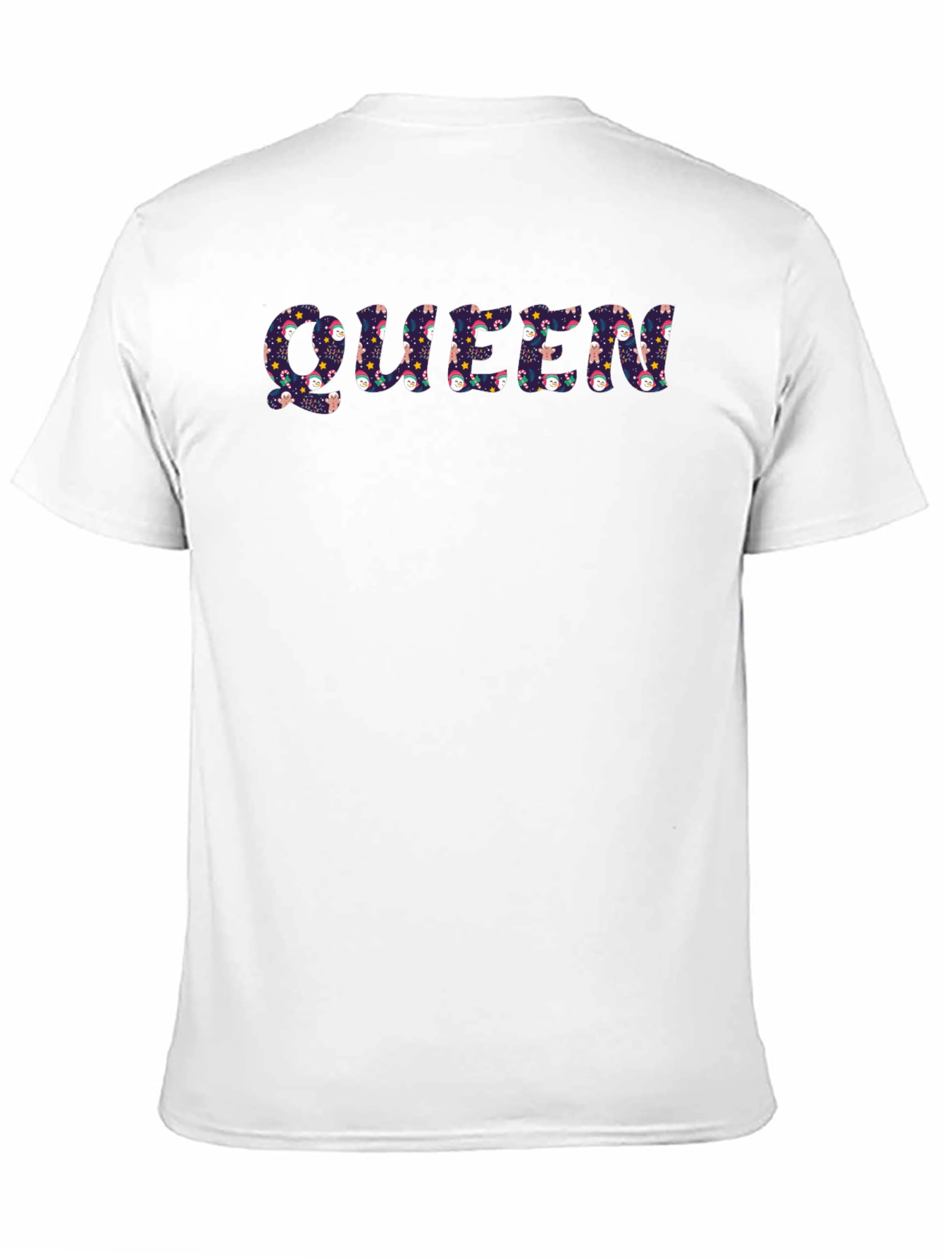 Queen Winter Pattern Mens Black T-Shirt