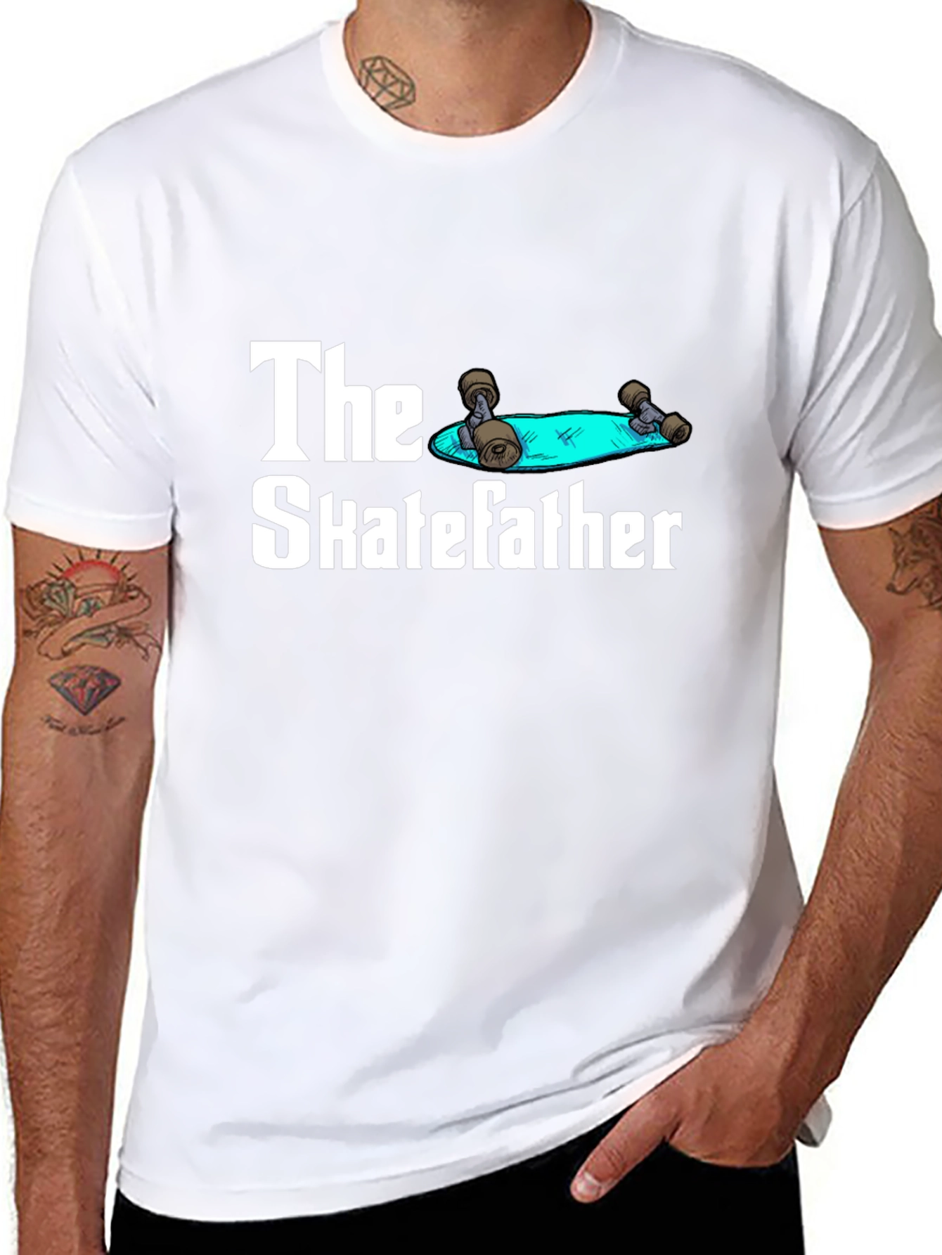 The Skatefather T-Shirt - Funny Skateboarder Dad Tee