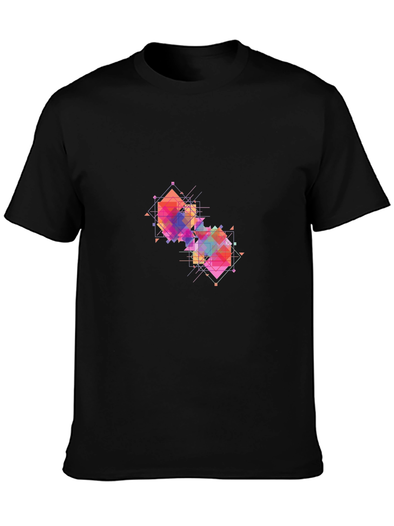 Geometric Prism Black T-Shirt