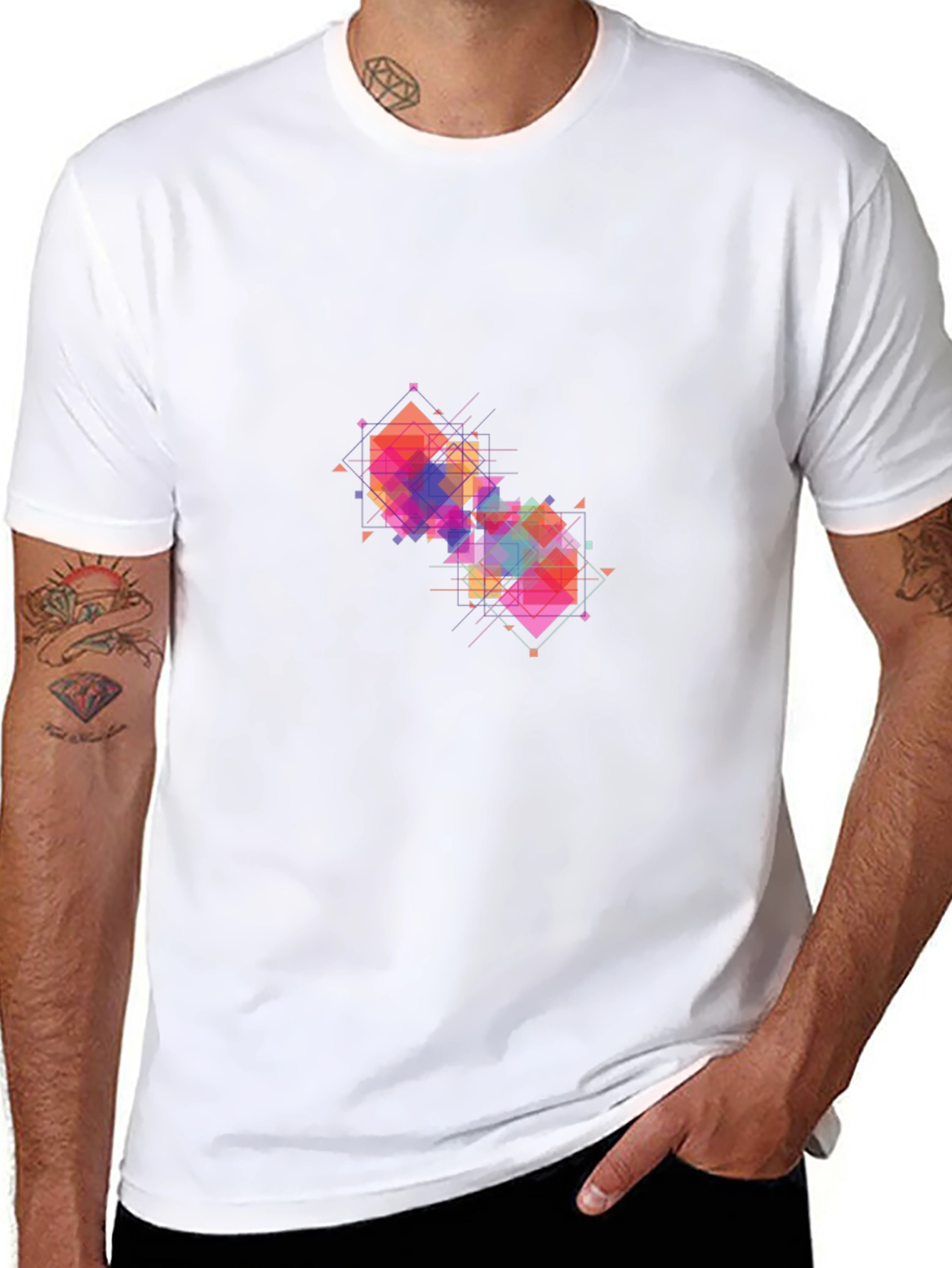 Geometric Prism Black T-Shirt