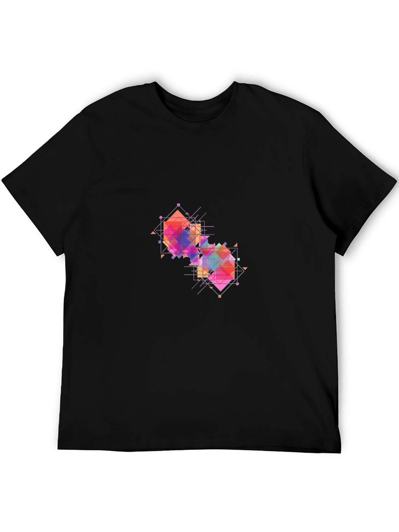 Geometric Prism Black T-Shirt