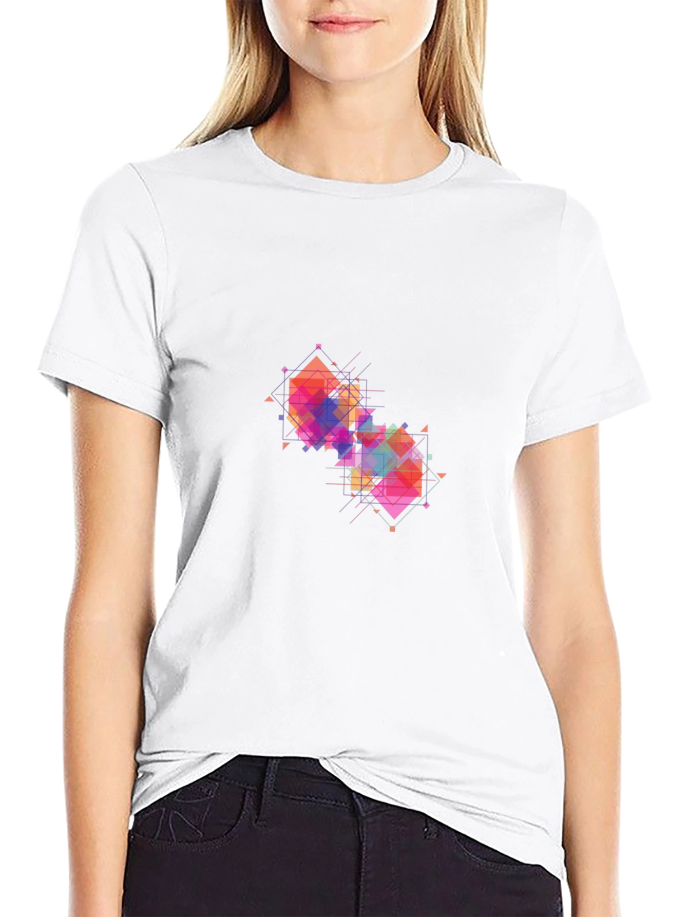 Geometric Prism Black T-Shirt