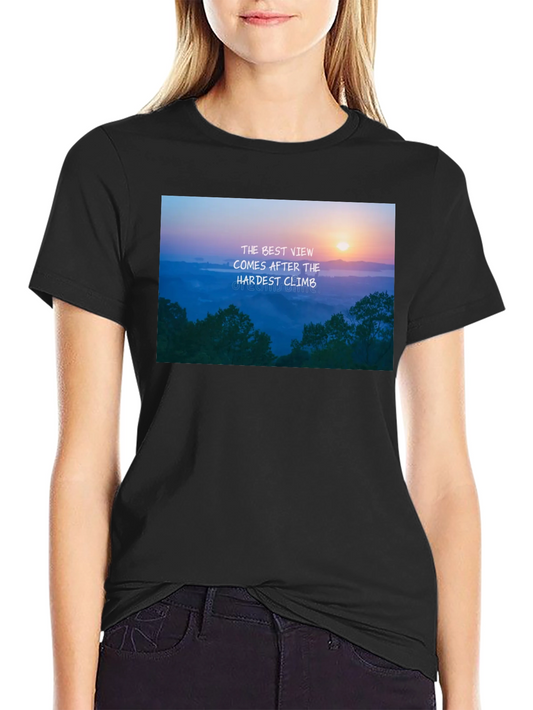 Inspirational Mountain View Graphic Tee - Black