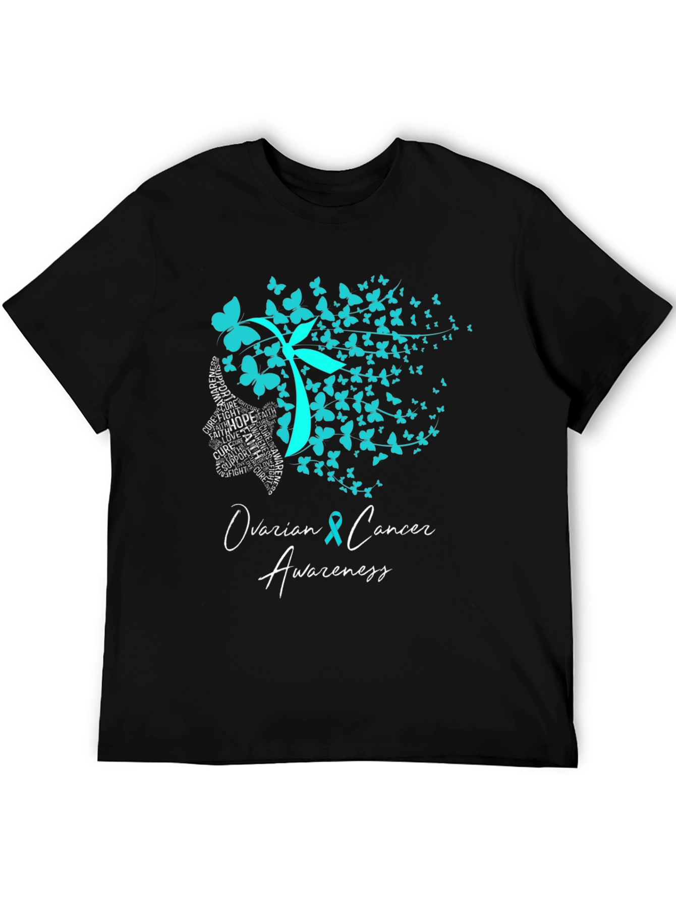 Ovarian Cancer Awareness Butterfly T-Shirt