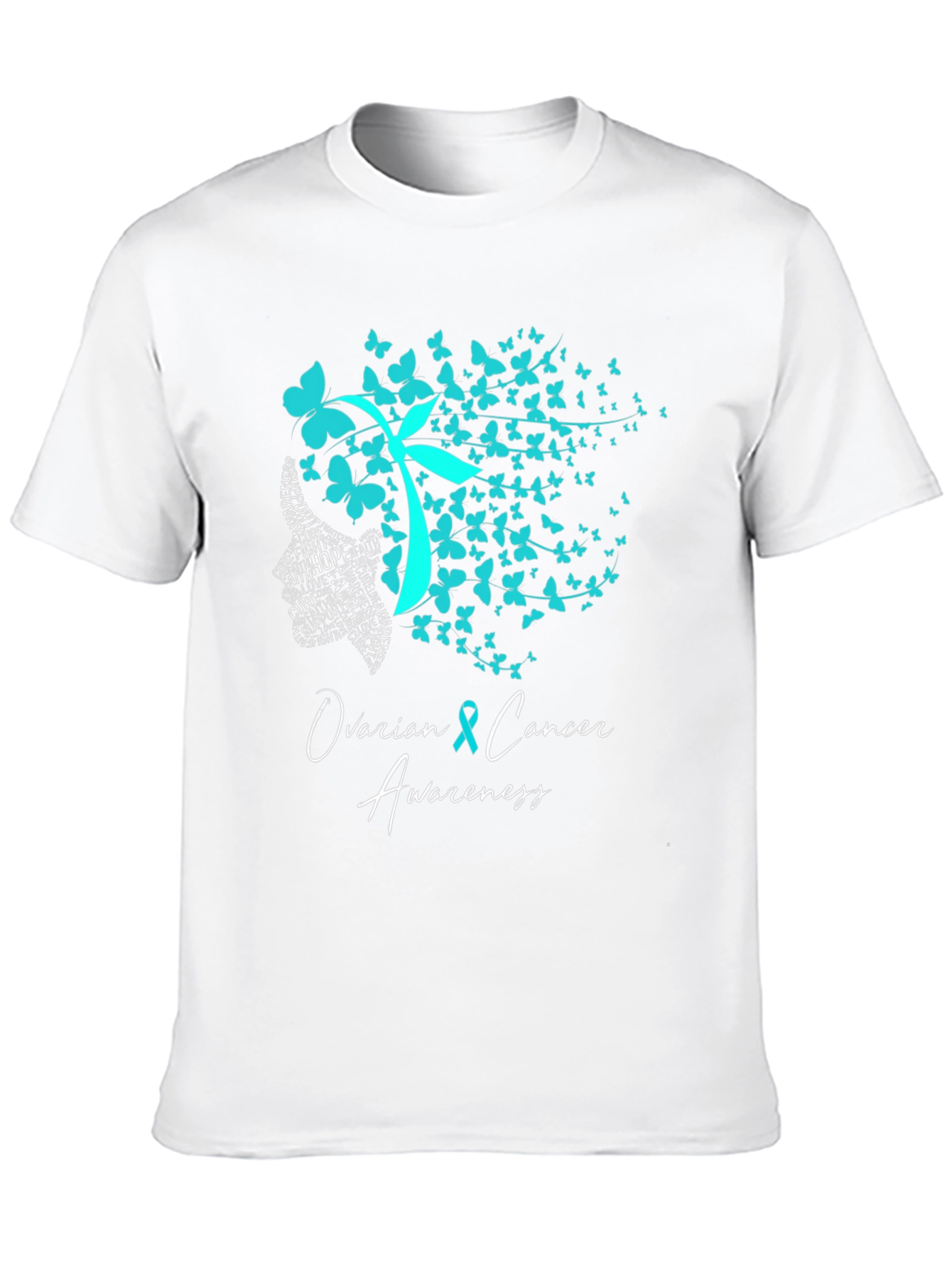 Ovarian Cancer Awareness Butterfly T-Shirt