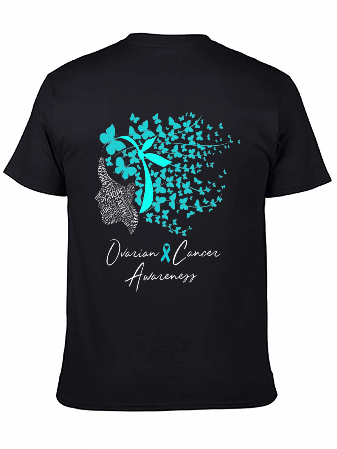Ovarian Cancer Awareness Butterfly T-Shirt