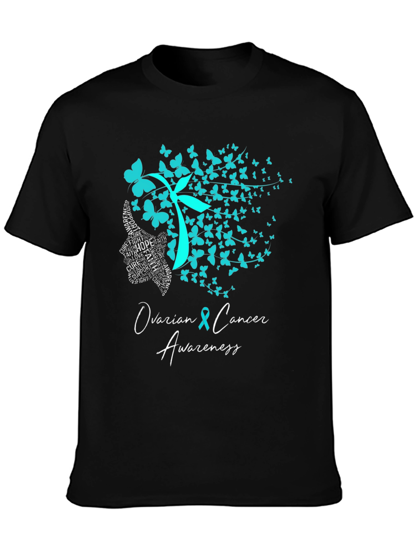Ovarian Cancer Awareness Butterfly T-Shirt