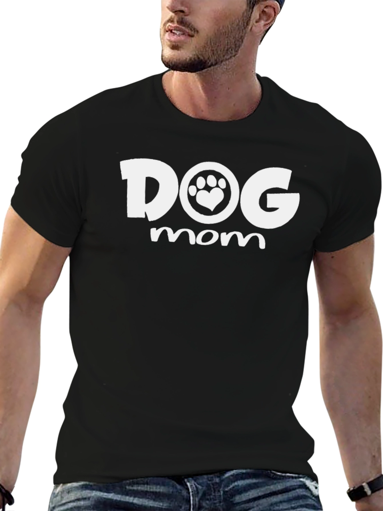 Dog Mom T-Shirt -  Cute Paw Print Heart Design