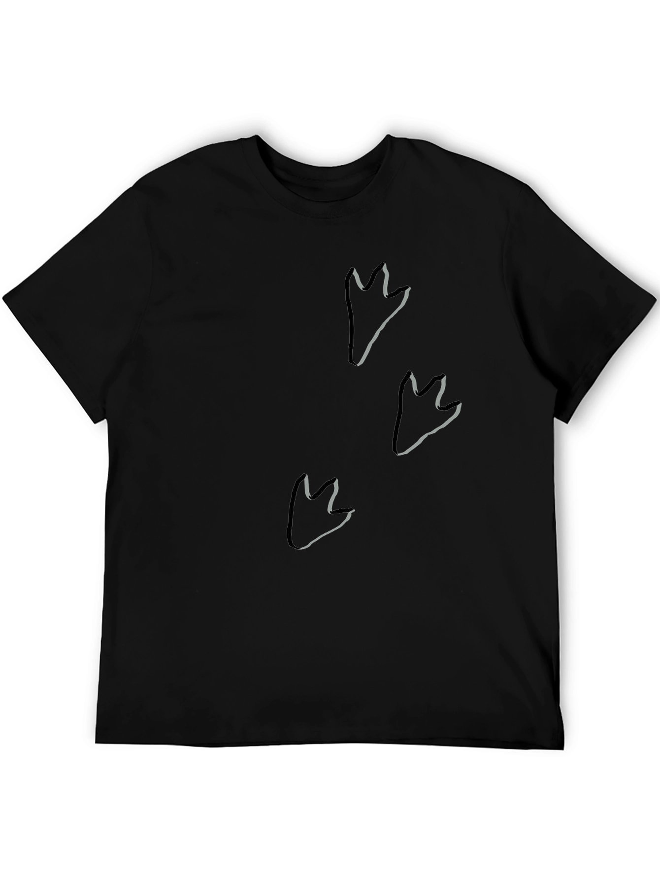 Dino Footprint Black T-Shirt