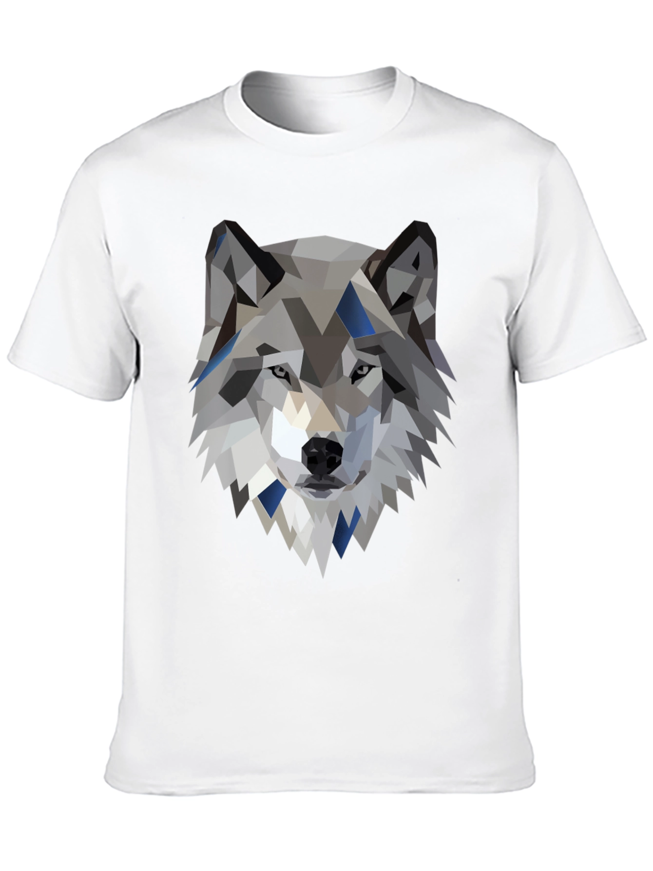 Geometric Wolf Graphic Tee - Modern Animal Print Shirt