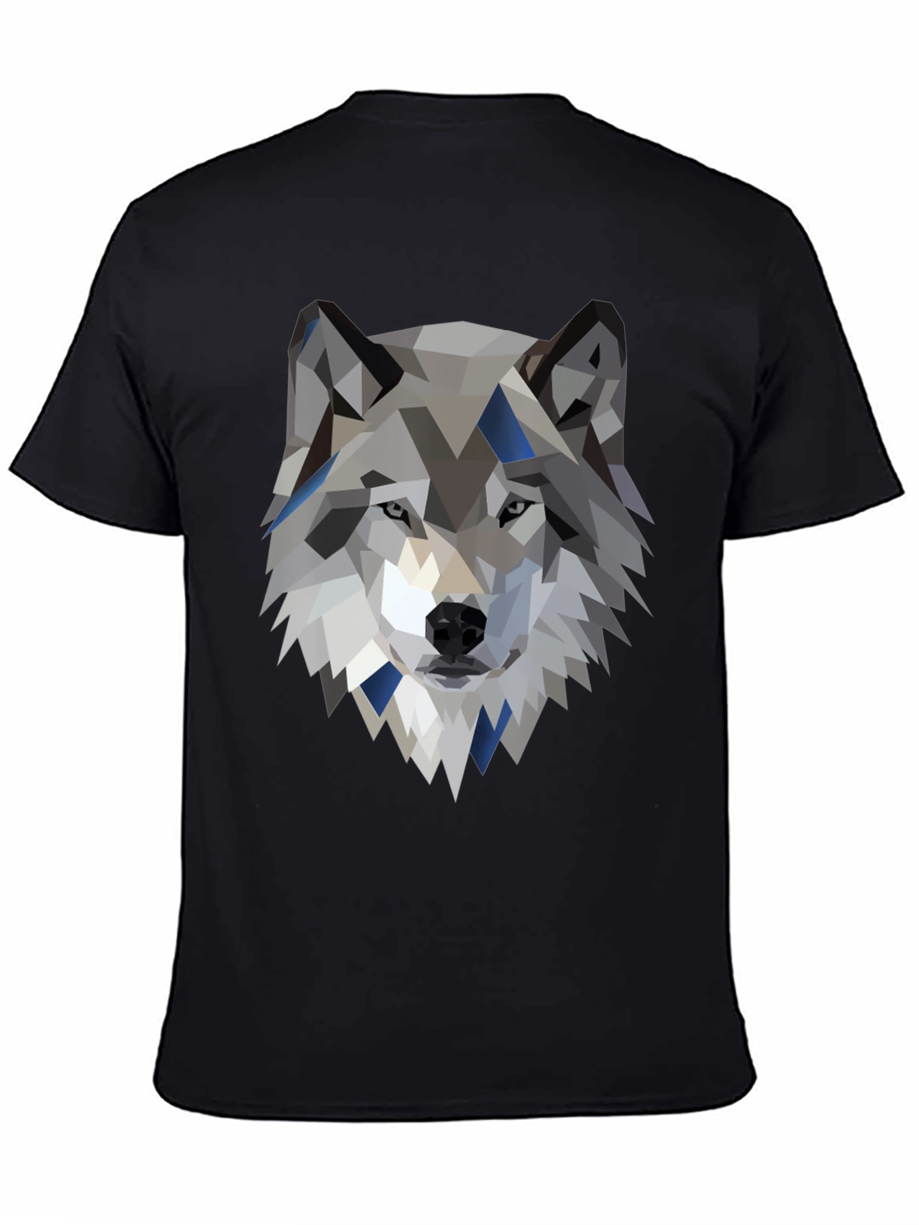 Geometric Wolf Graphic Tee - Modern Animal Print Shirt