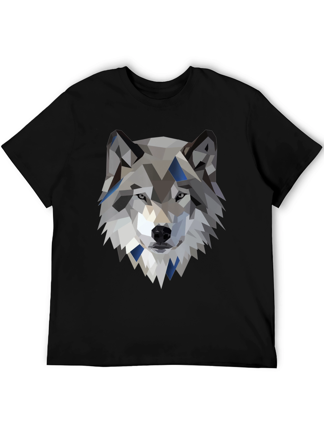 Geometric Wolf Graphic Tee - Modern Animal Print Shirt
