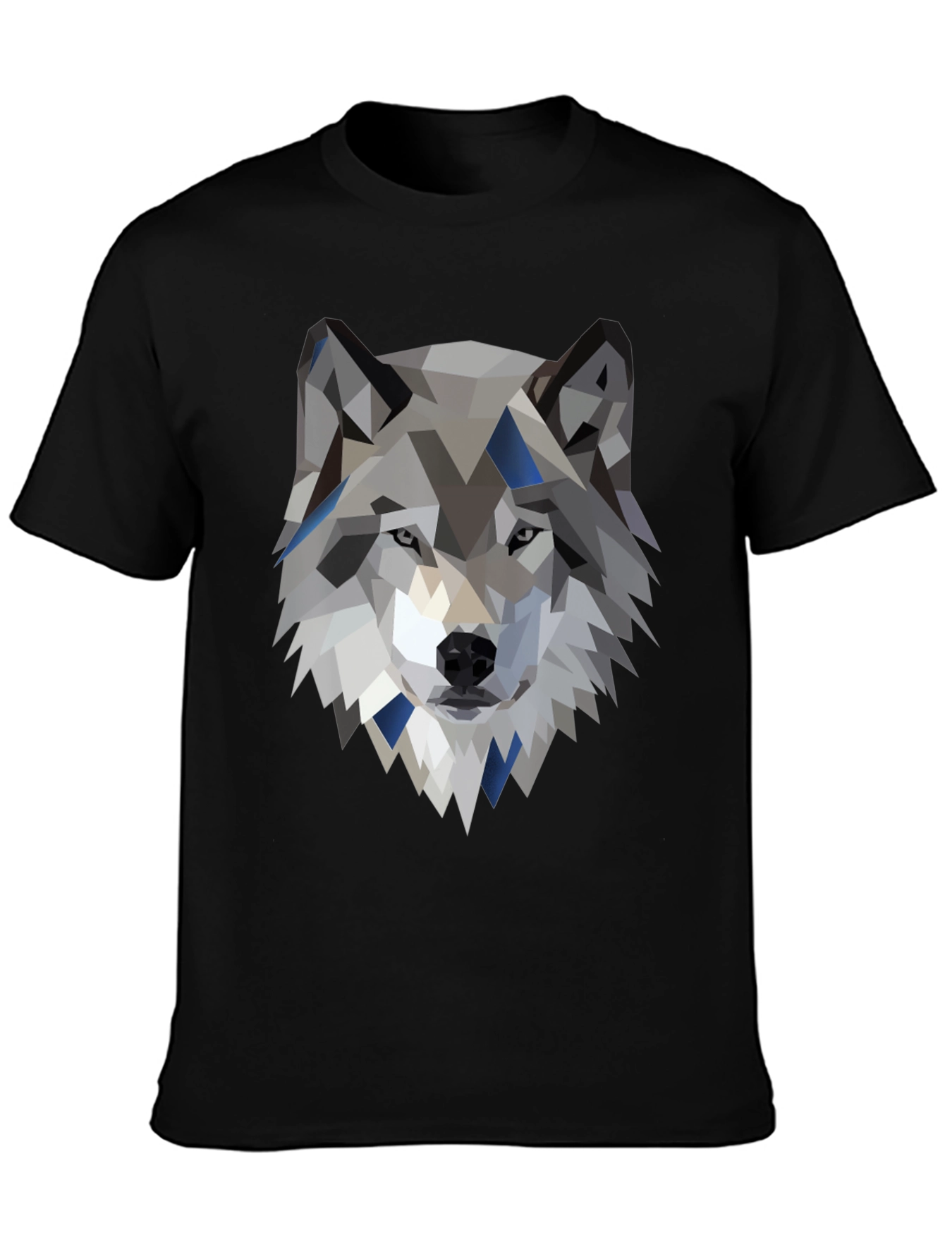 Geometric Wolf Graphic Tee - Modern Animal Print Shirt