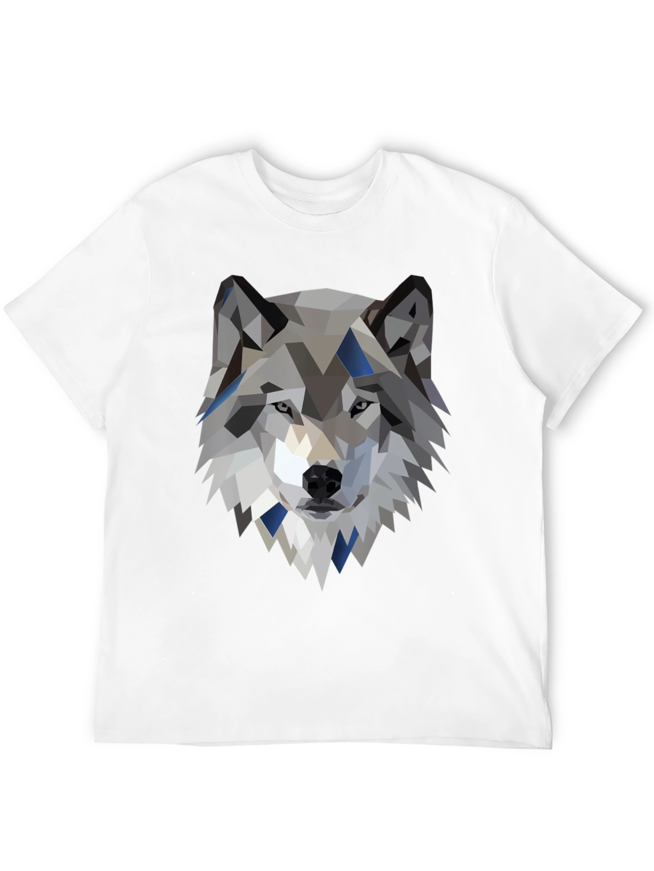 Geometric Wolf Graphic Tee - Modern Animal Print Shirt