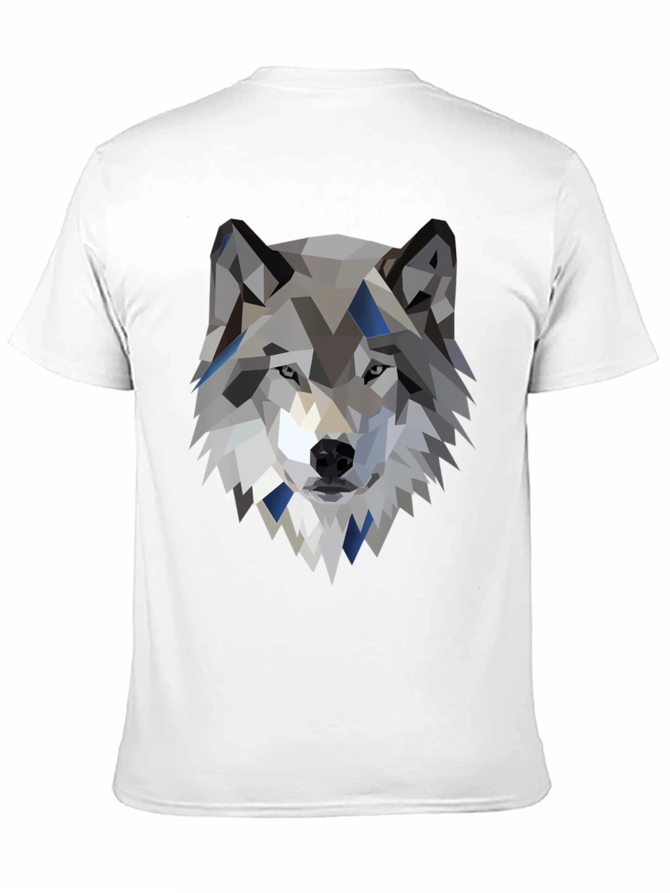 Geometric Wolf Graphic Tee - Modern Animal Print Shirt