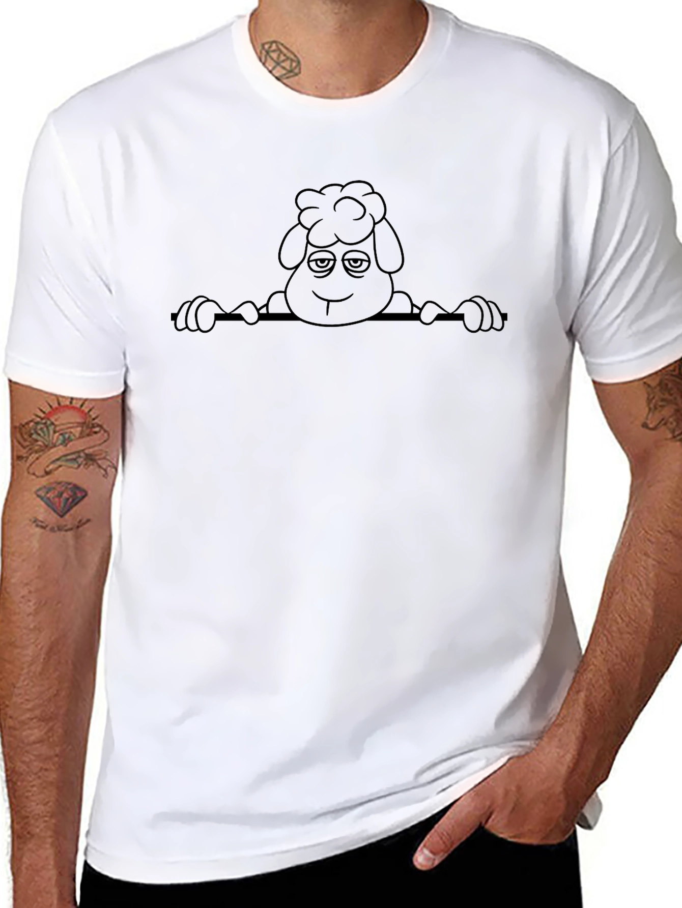 Sheep Cartoon Graphic T-Shirt - Soft Cotton Tee