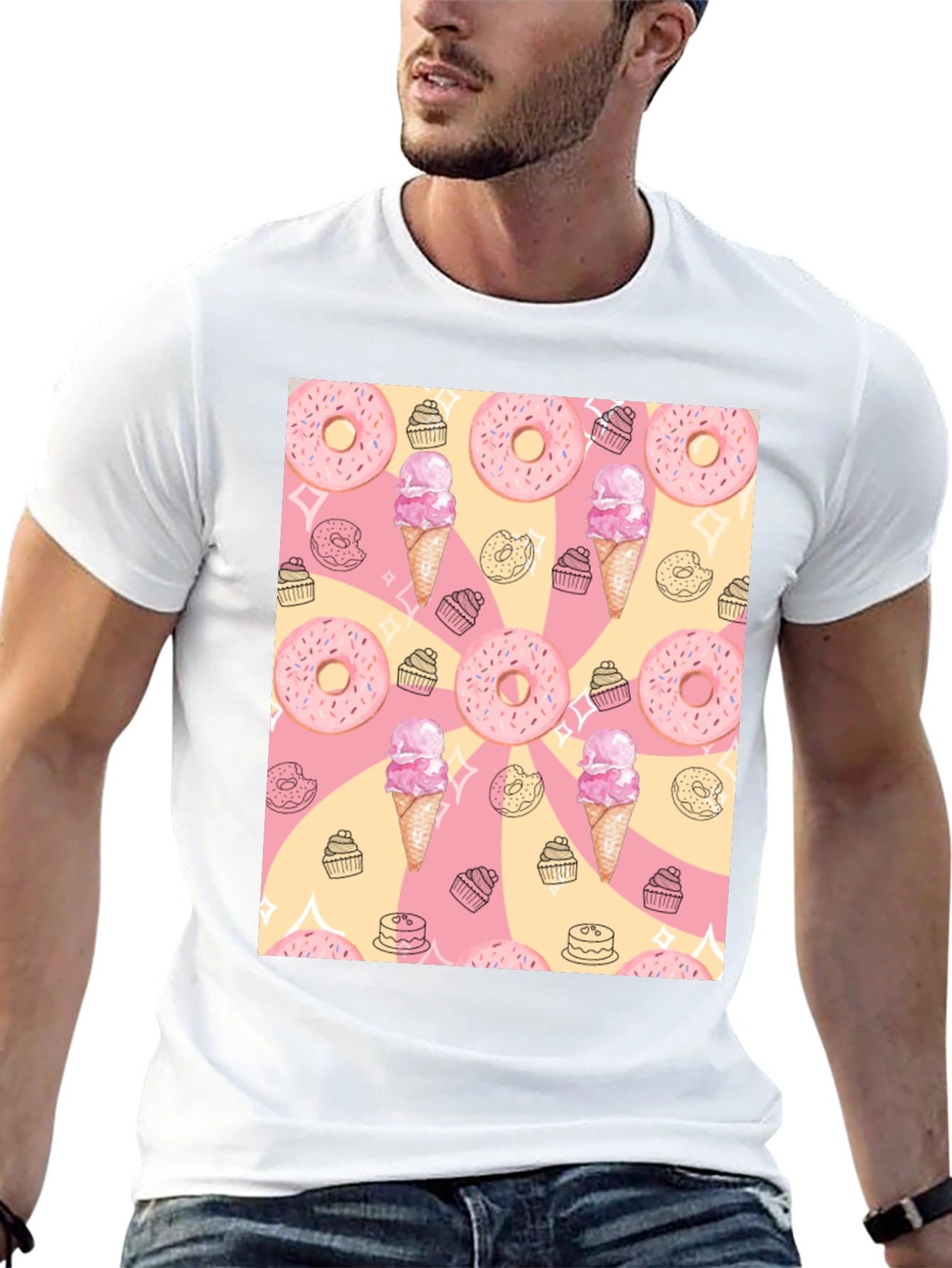 Sweet Treats T-Shirt - Donut & Ice Cream Design