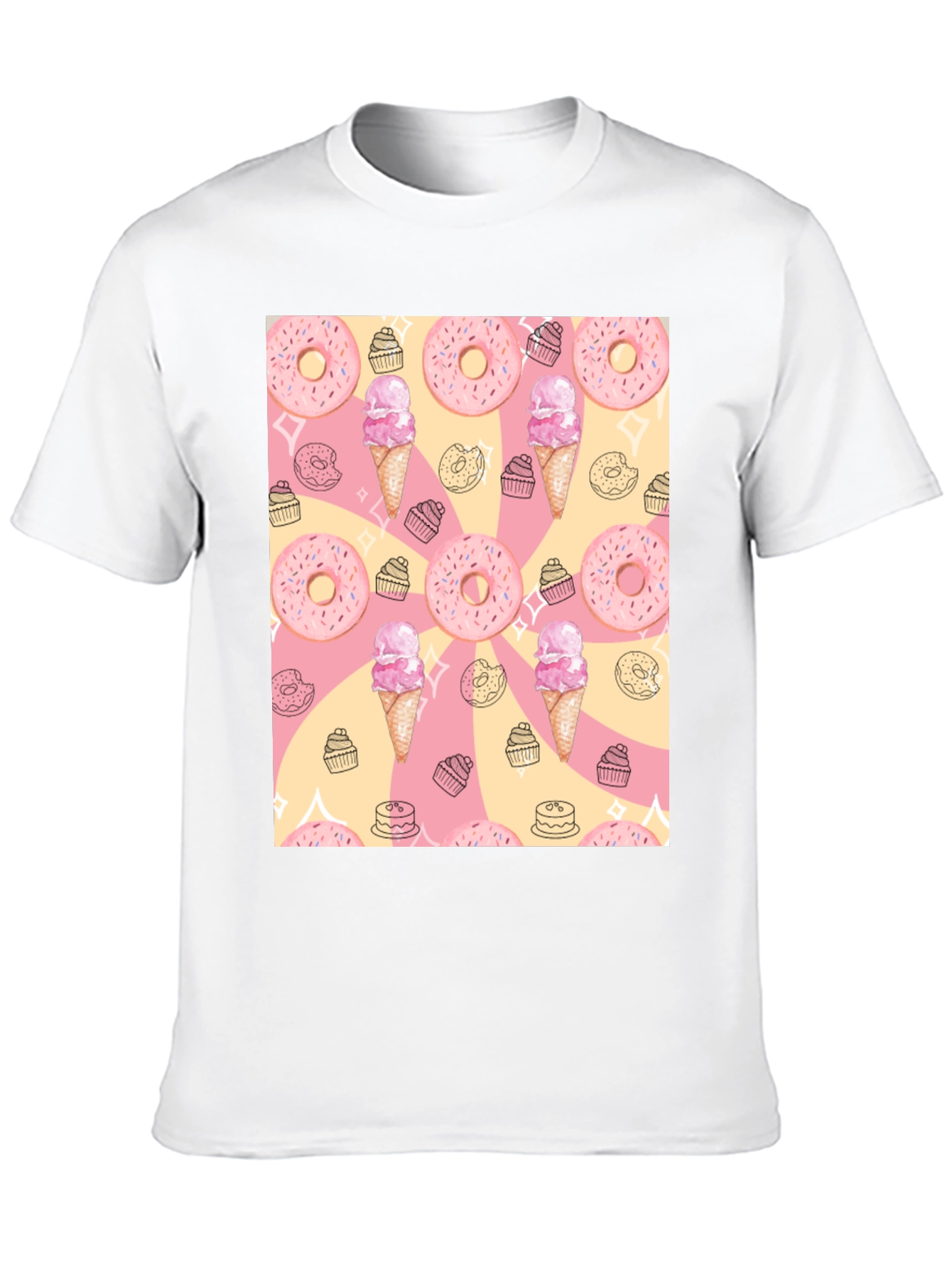 Sweet Treats T-Shirt - Donut & Ice Cream Design