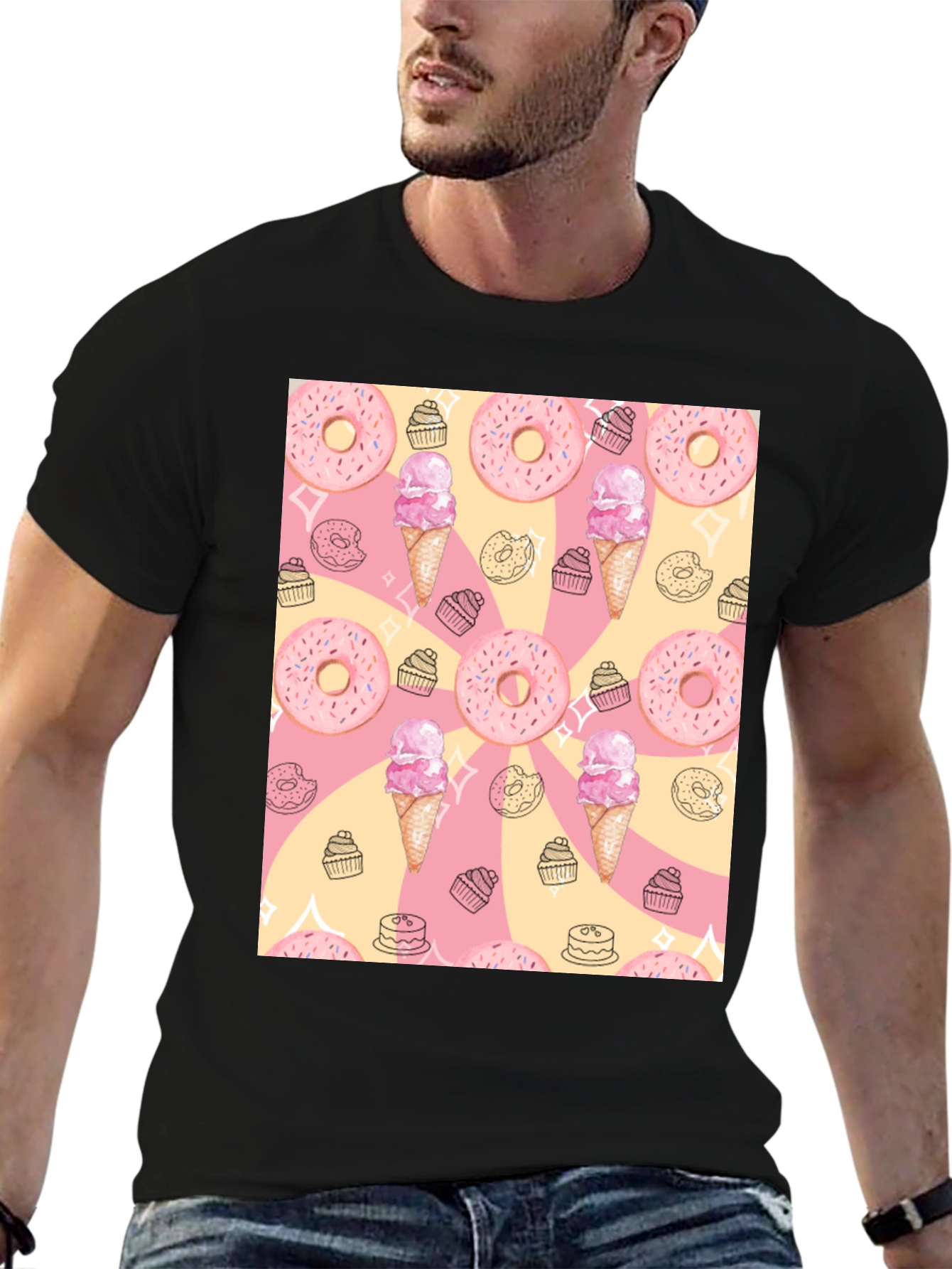 Sweet Treats T-Shirt - Donut & Ice Cream Design