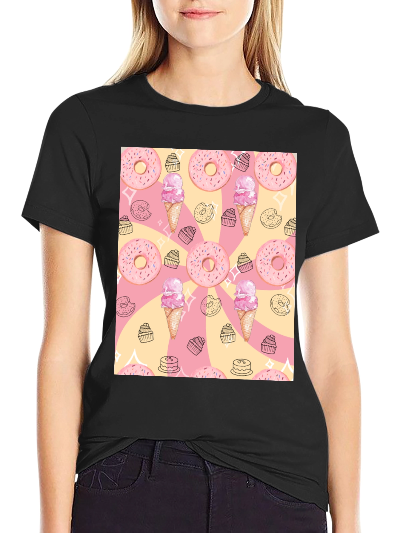 Sweet Treats T-Shirt - Donut & Ice Cream Design