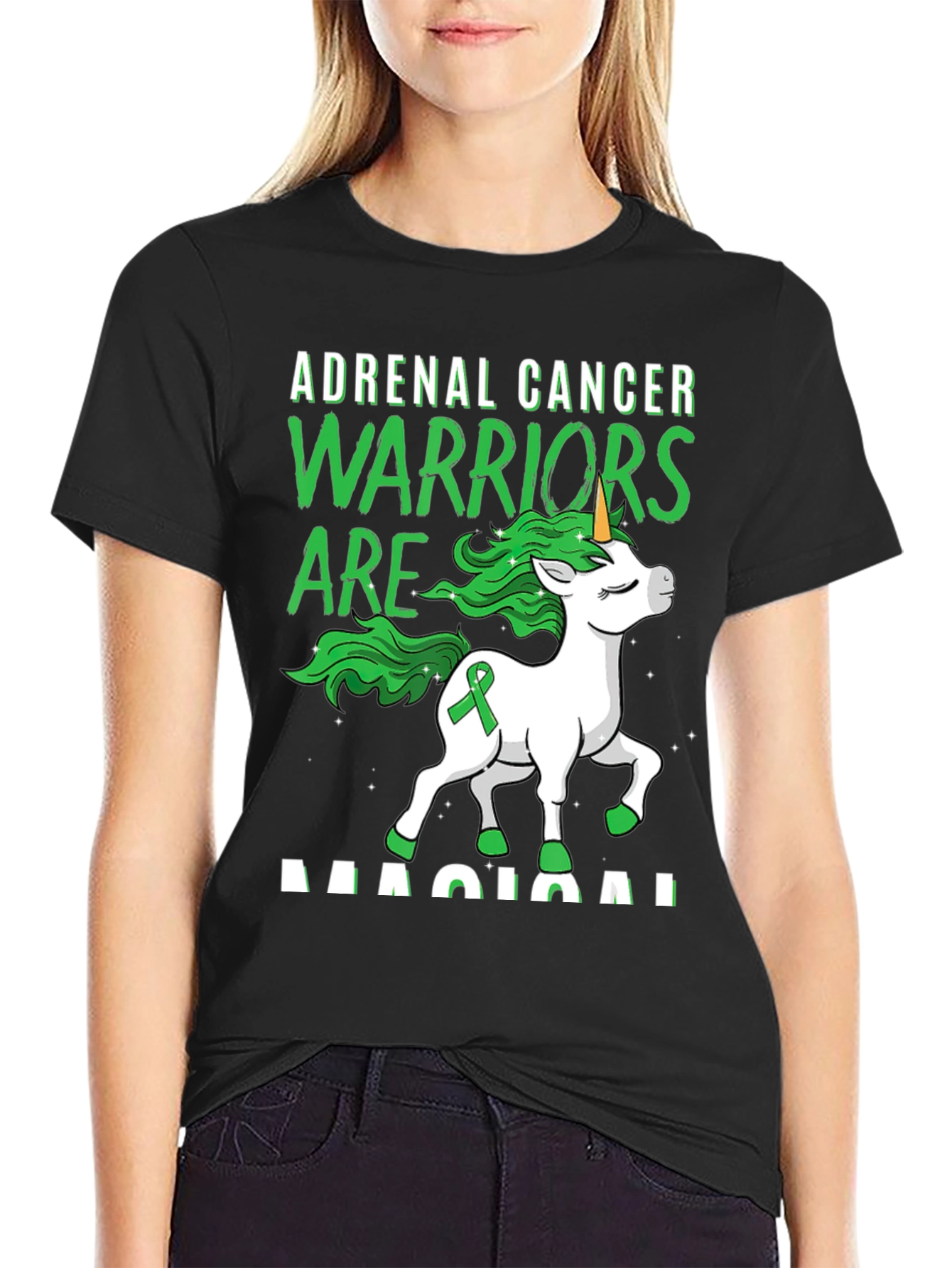 Adrenal Cancer Warrior Unicorn T-Shirt