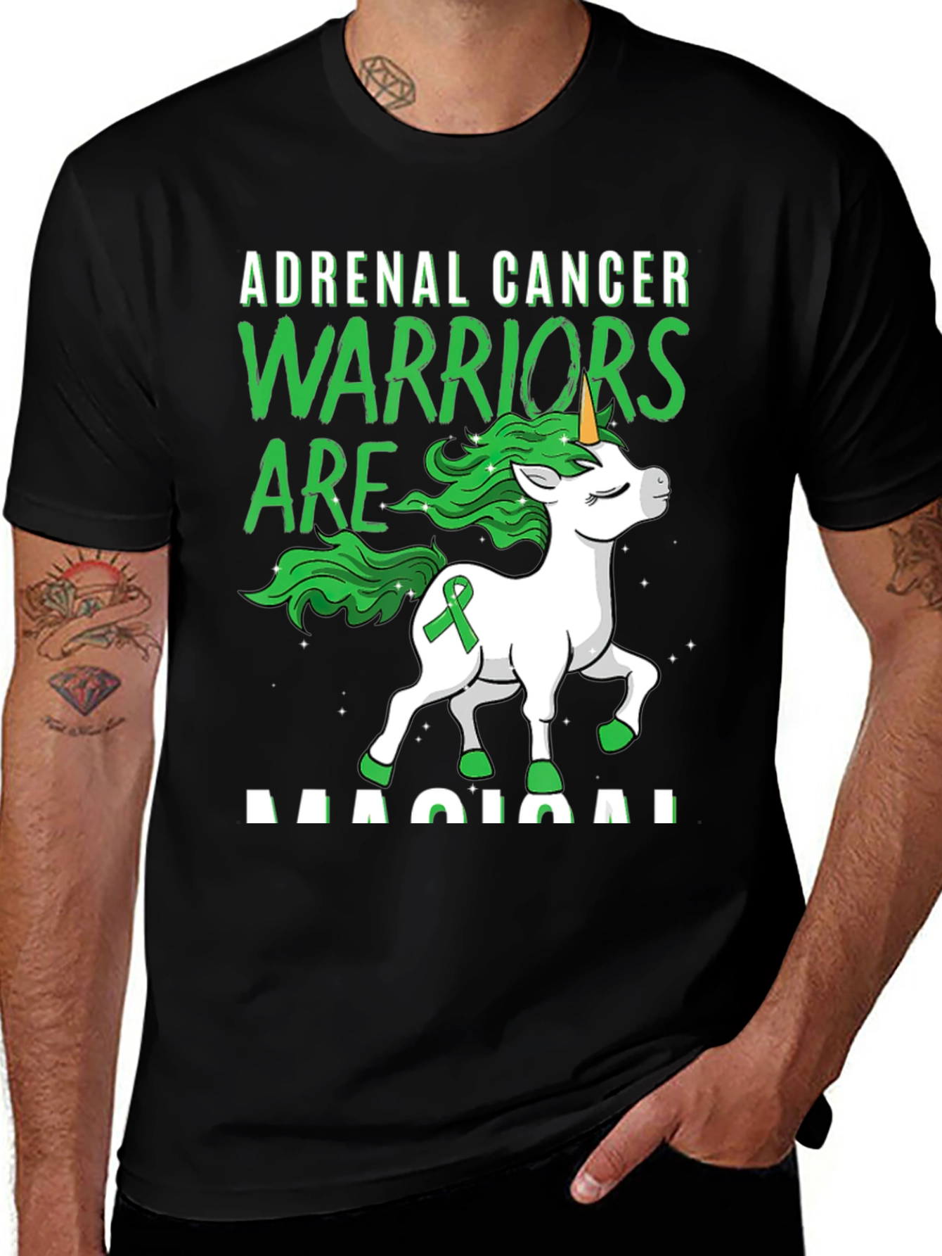 Adrenal Cancer Warrior Unicorn T-Shirt
