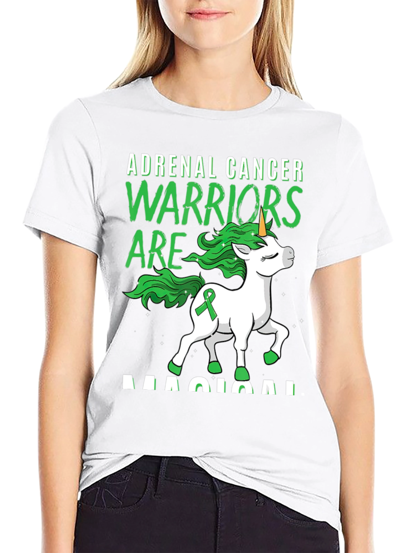 Adrenal Cancer Warrior Unicorn T-Shirt