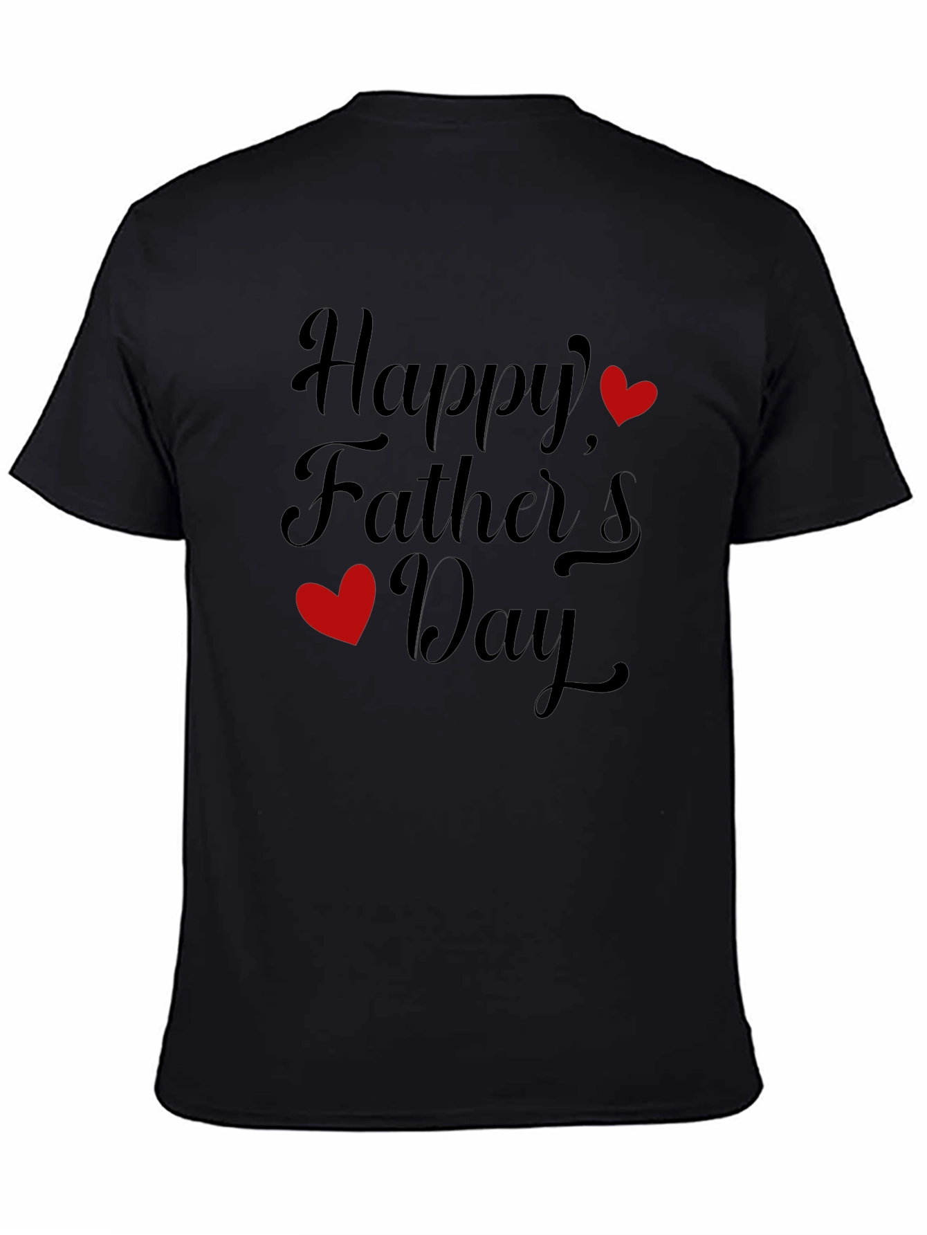 Happy Fathers Day Black Graphic T-Shirt
