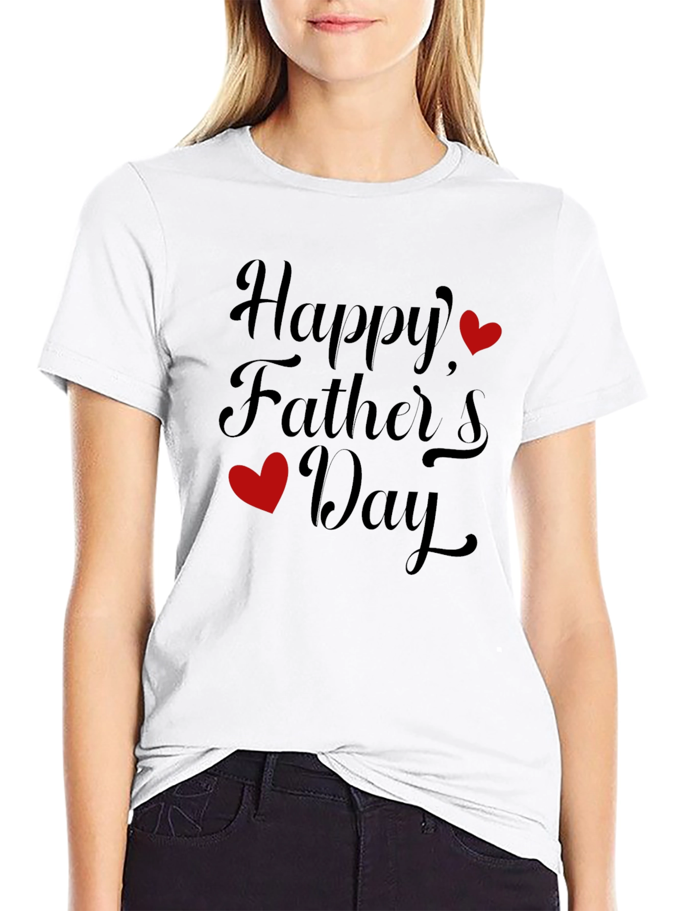 Happy Fathers Day Black Graphic T-Shirt