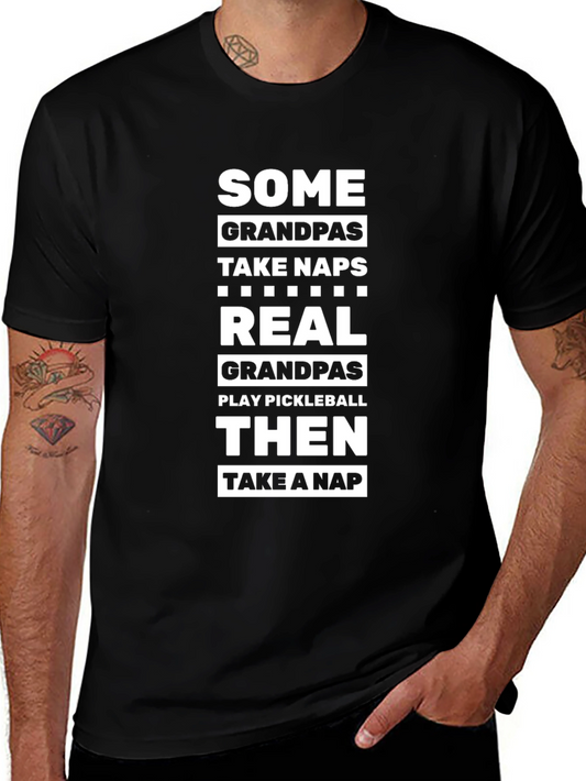 Real Grandpas Pickleball Black T-Shirt