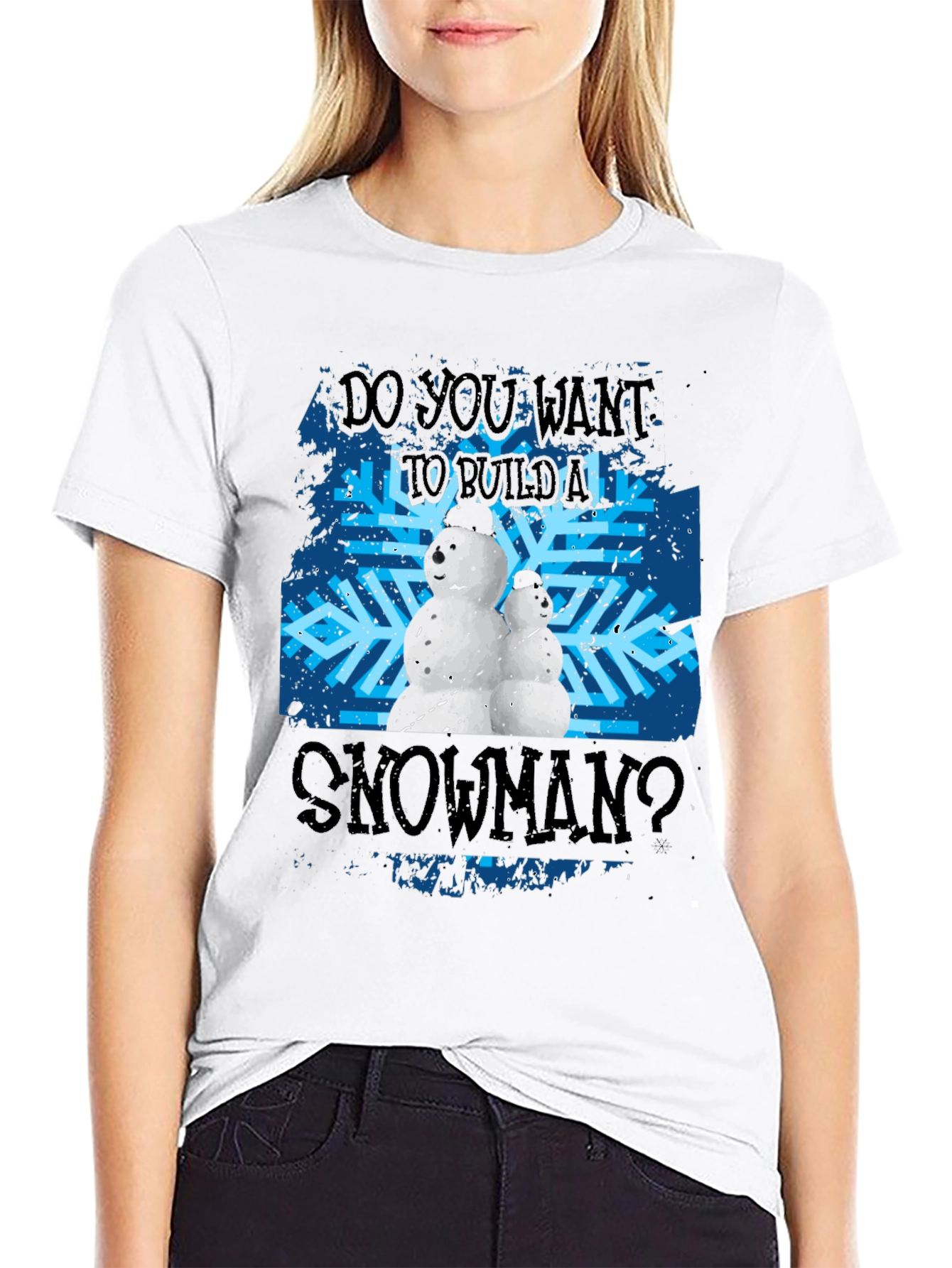 Do You Want To Build A Snowman Black T-Shirt