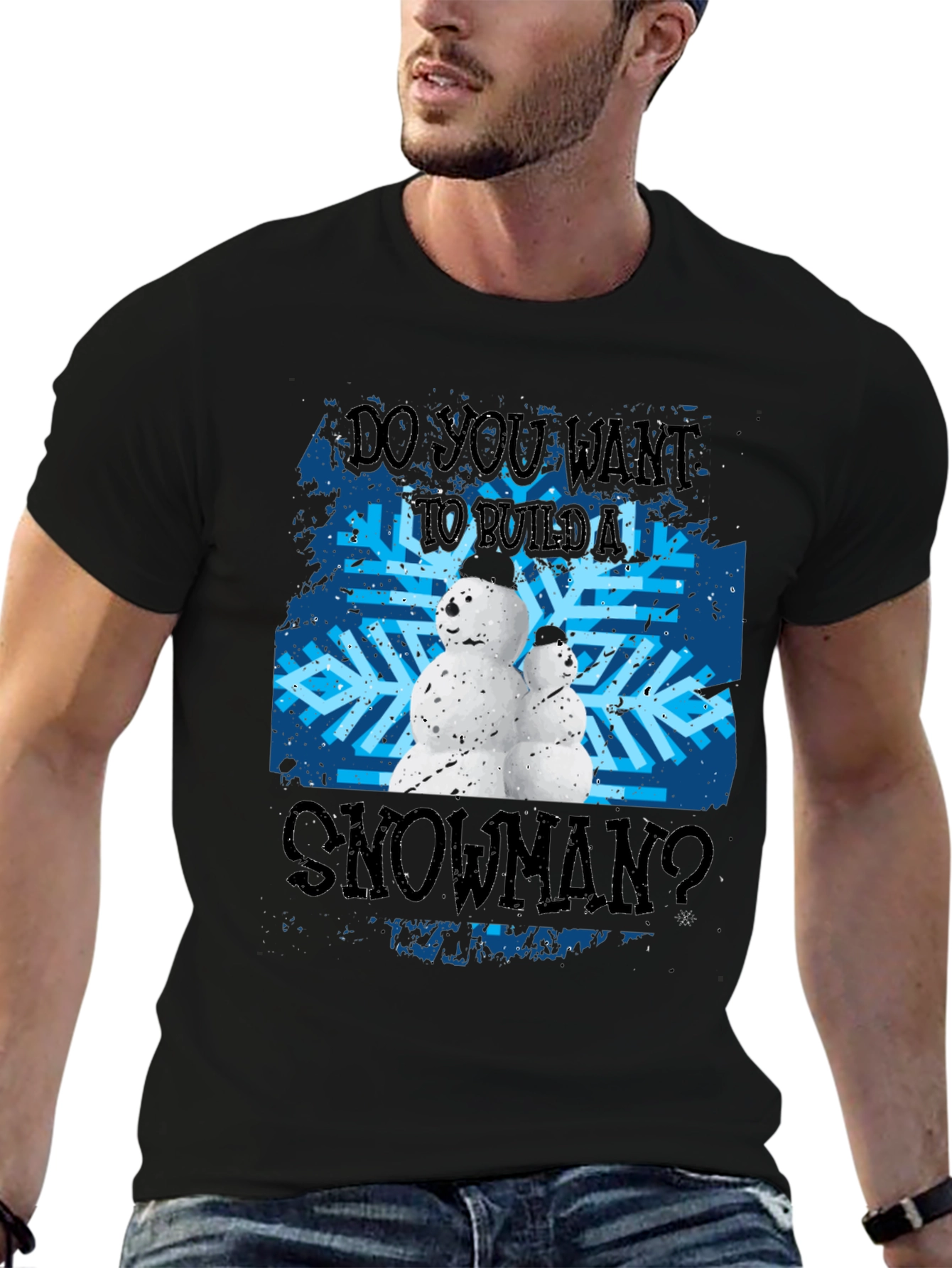 Do You Want To Build A Snowman Black T-Shirt