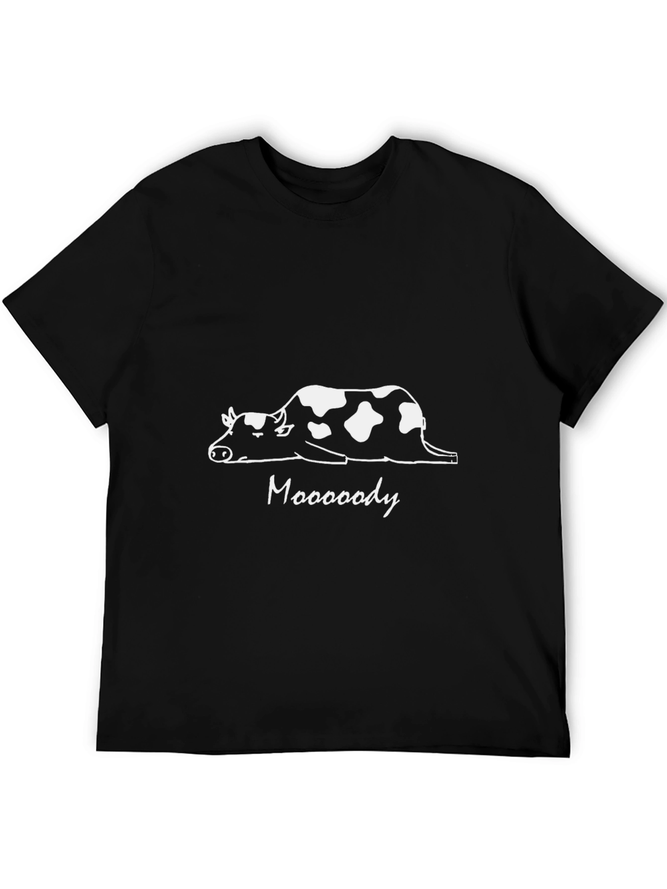 Mooooody Cow Graphic Black T-Shirt - Funny Tee