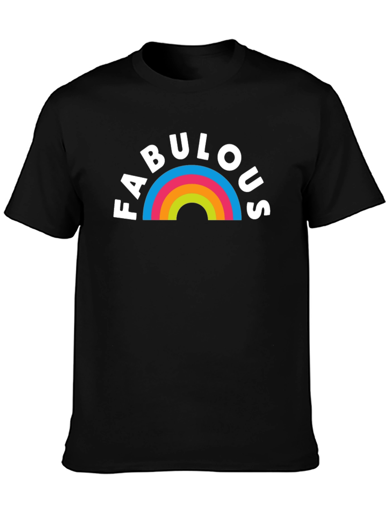 Fabulous Rainbow Graphic T-Shirt - Black