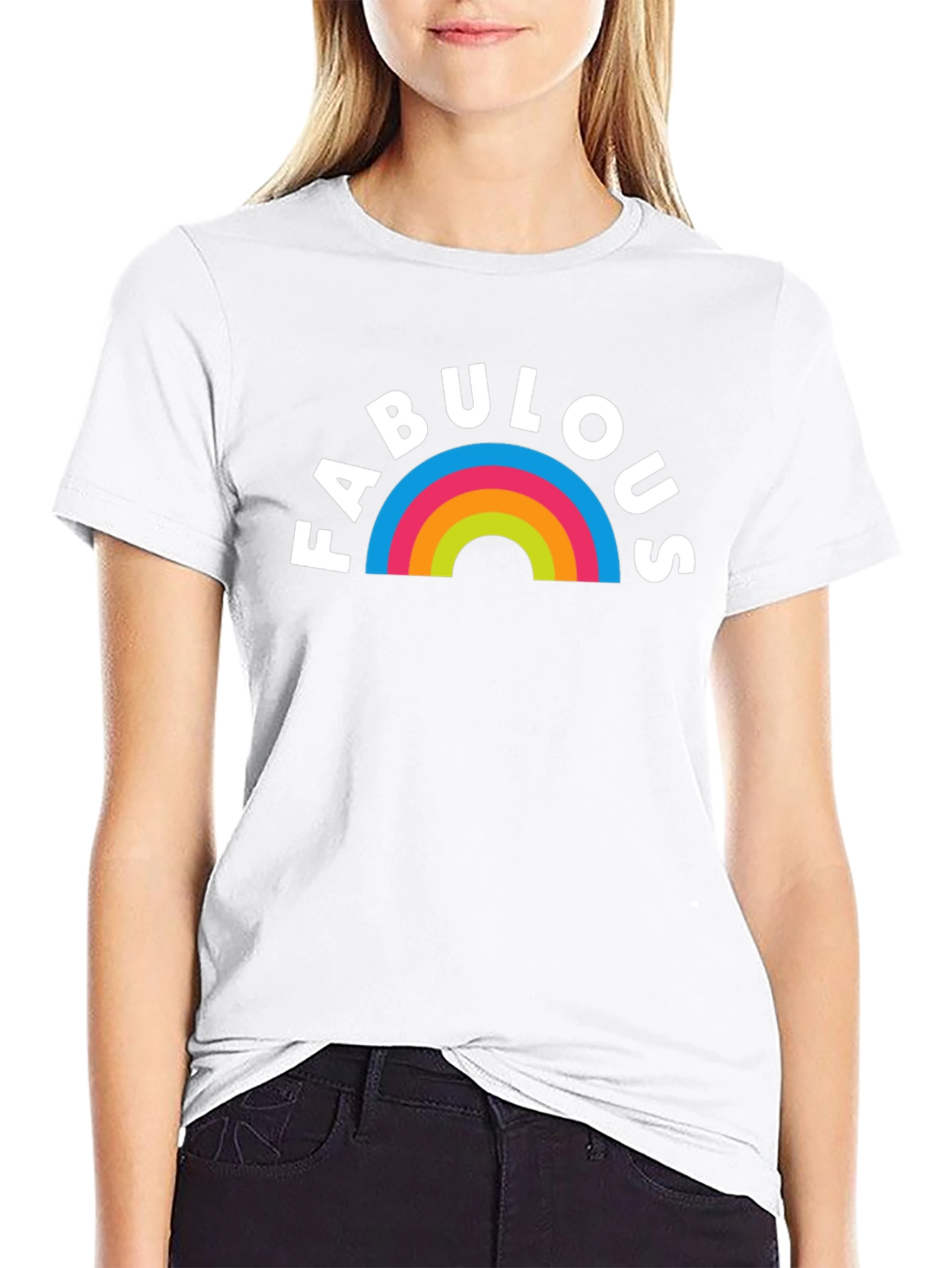 Fabulous Rainbow Graphic T-Shirt - Black