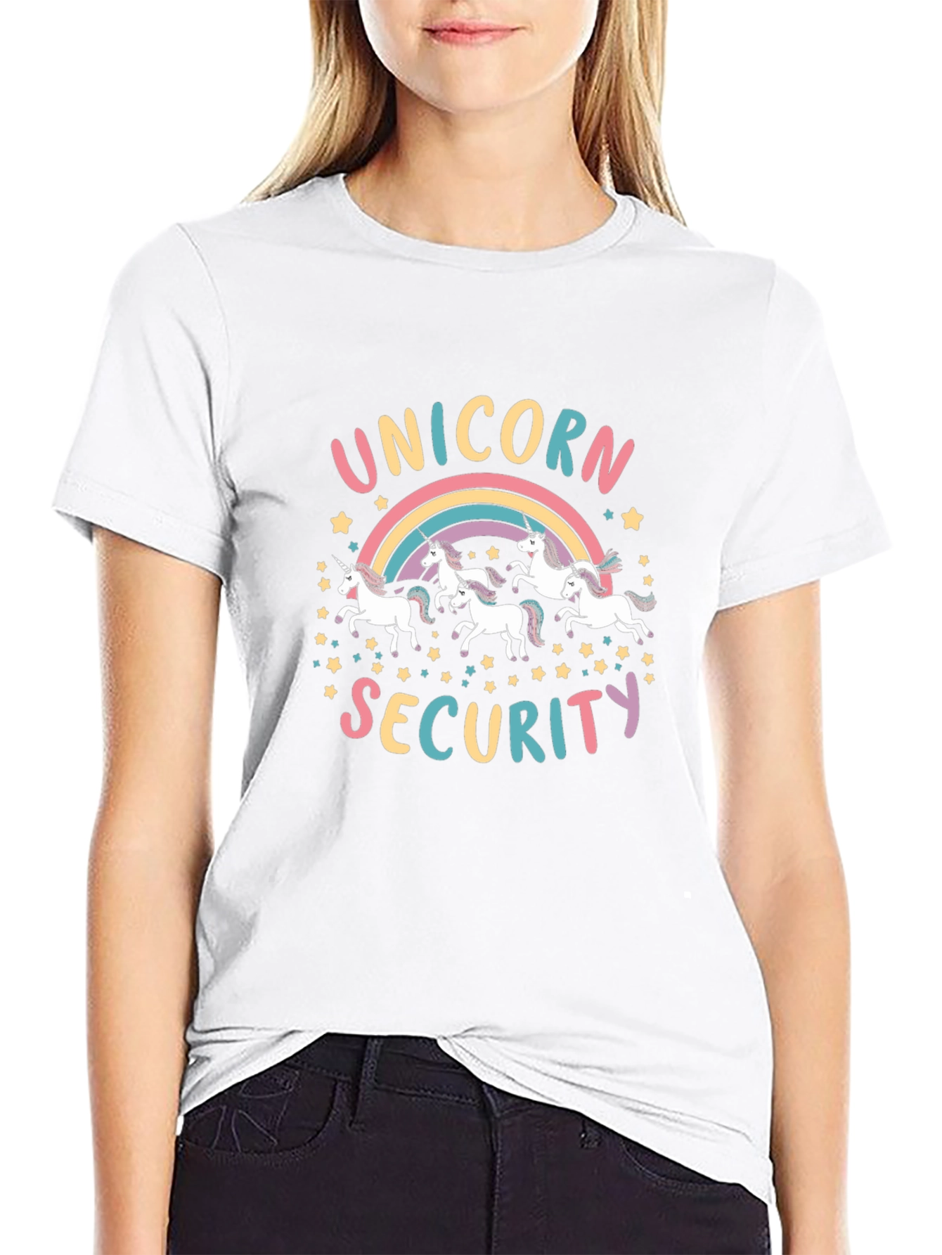 Unicorn Security Graphic T-Shirt - Black