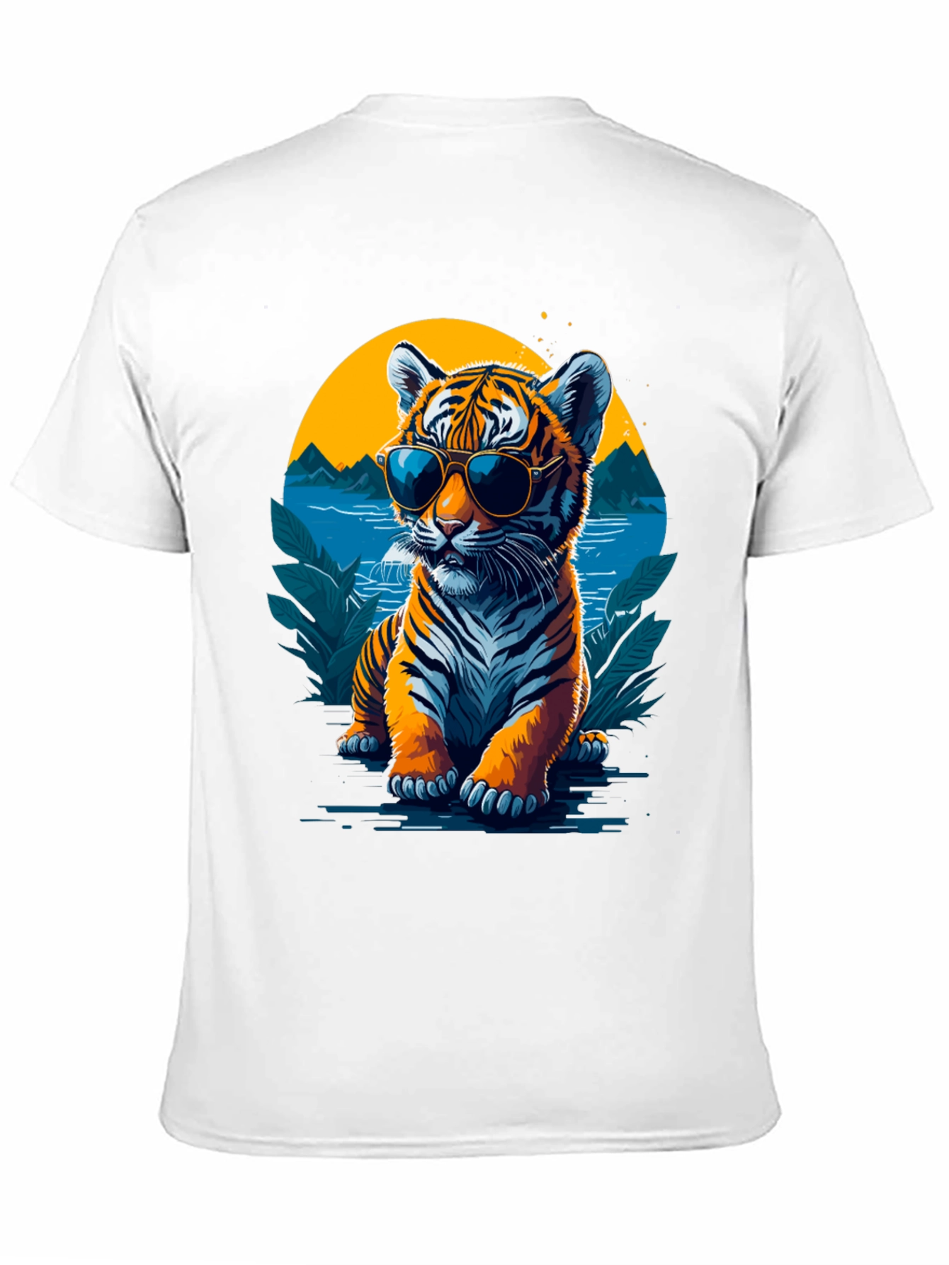Cool Tiger Graphic Tee - Black Cotton Blend