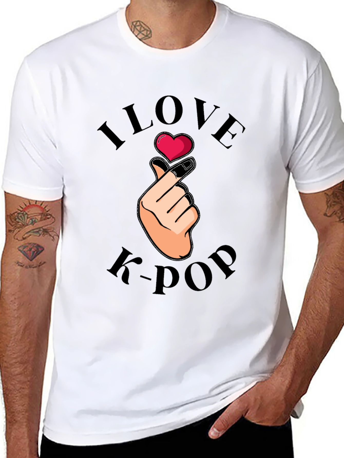I Love K-Pop Heart Hand T-Shirt