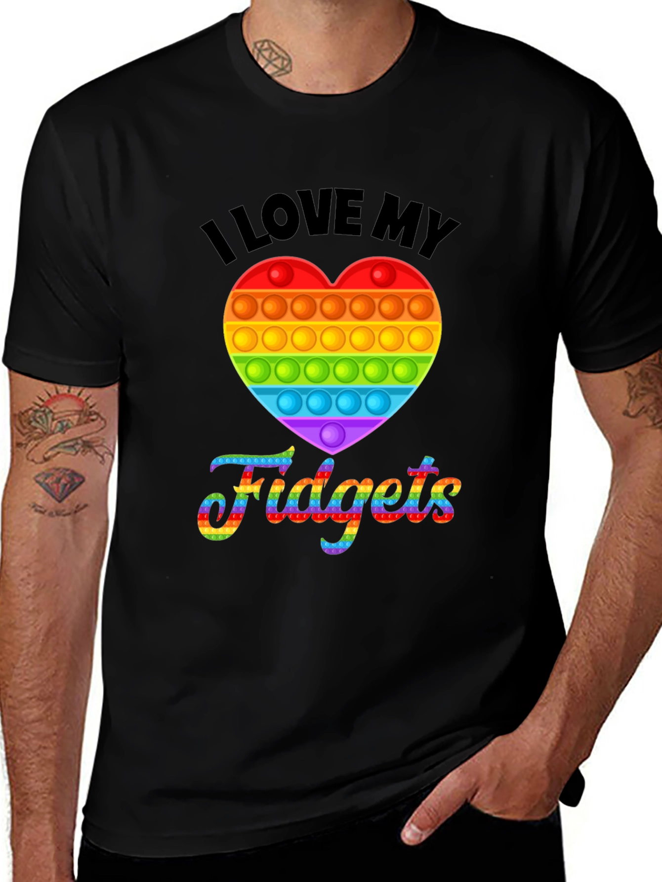 I Love My Fidgets Pop Heart T-Shirt