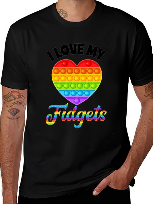 I Love My Fidgets Pop Heart T-Shirt