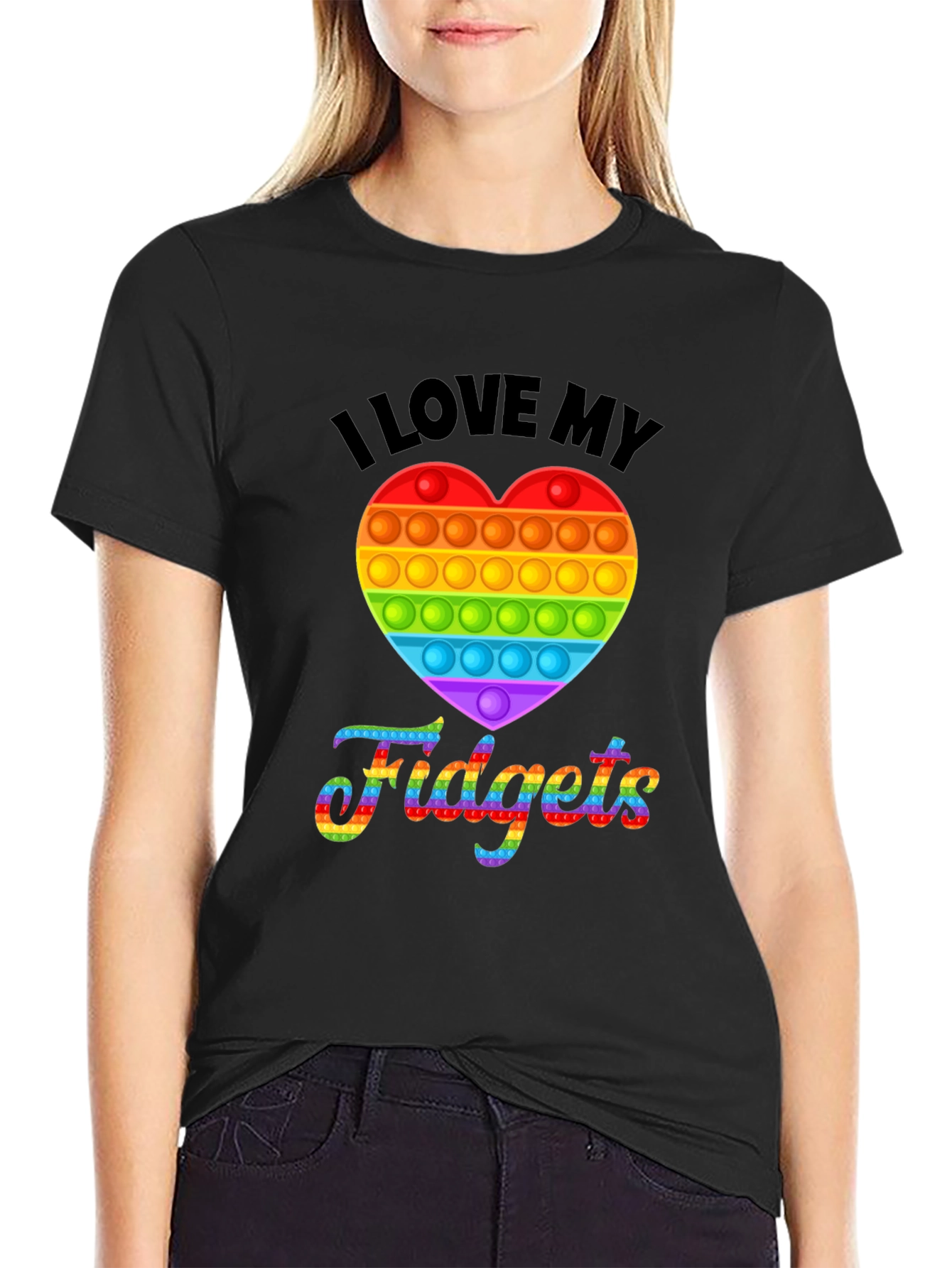 I Love My Fidgets Pop Heart T-Shirt