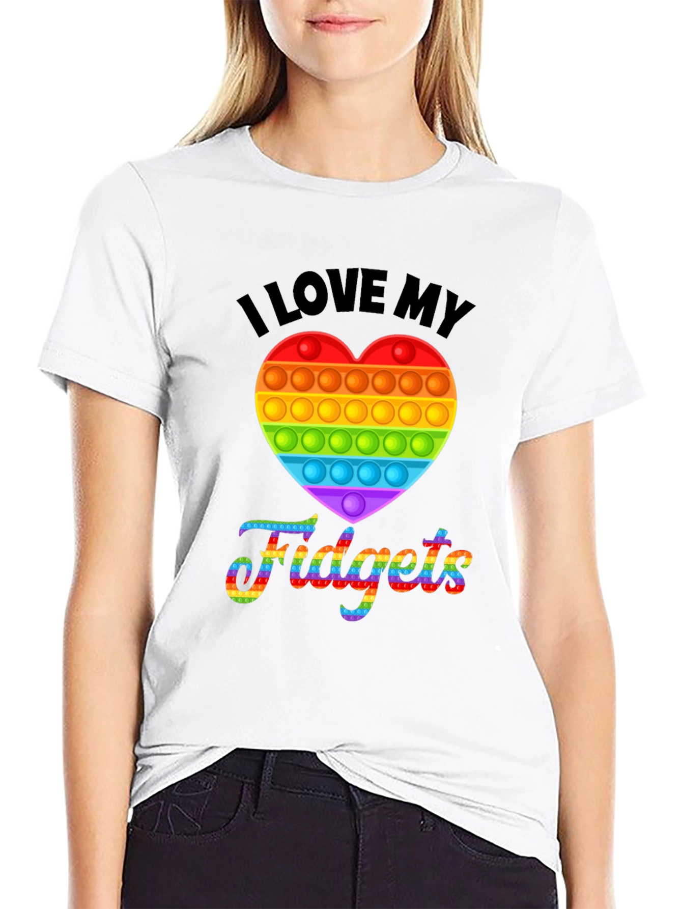 I Love My Fidgets Pop Heart T-Shirt