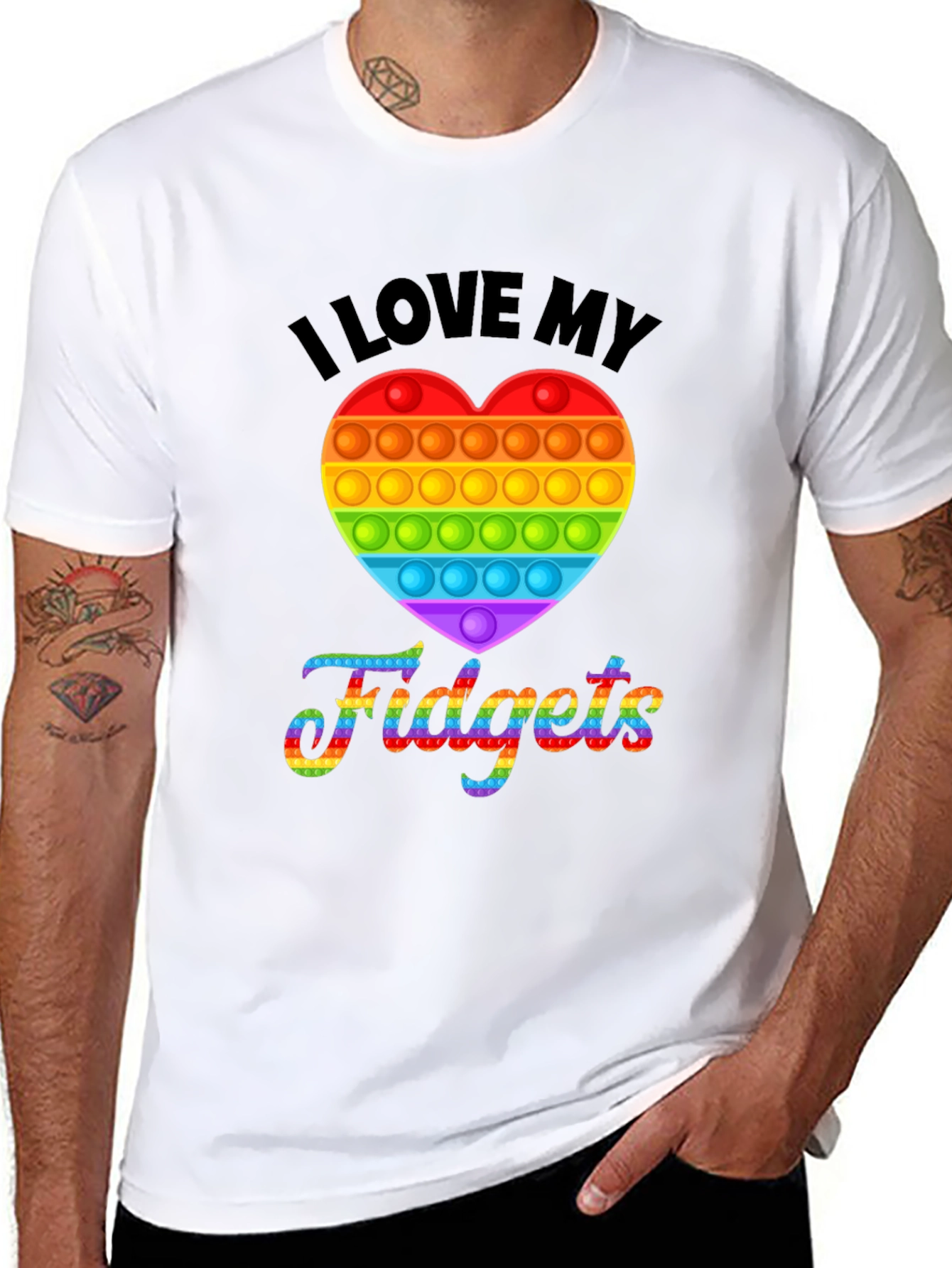 I Love My Fidgets Pop Heart T-Shirt