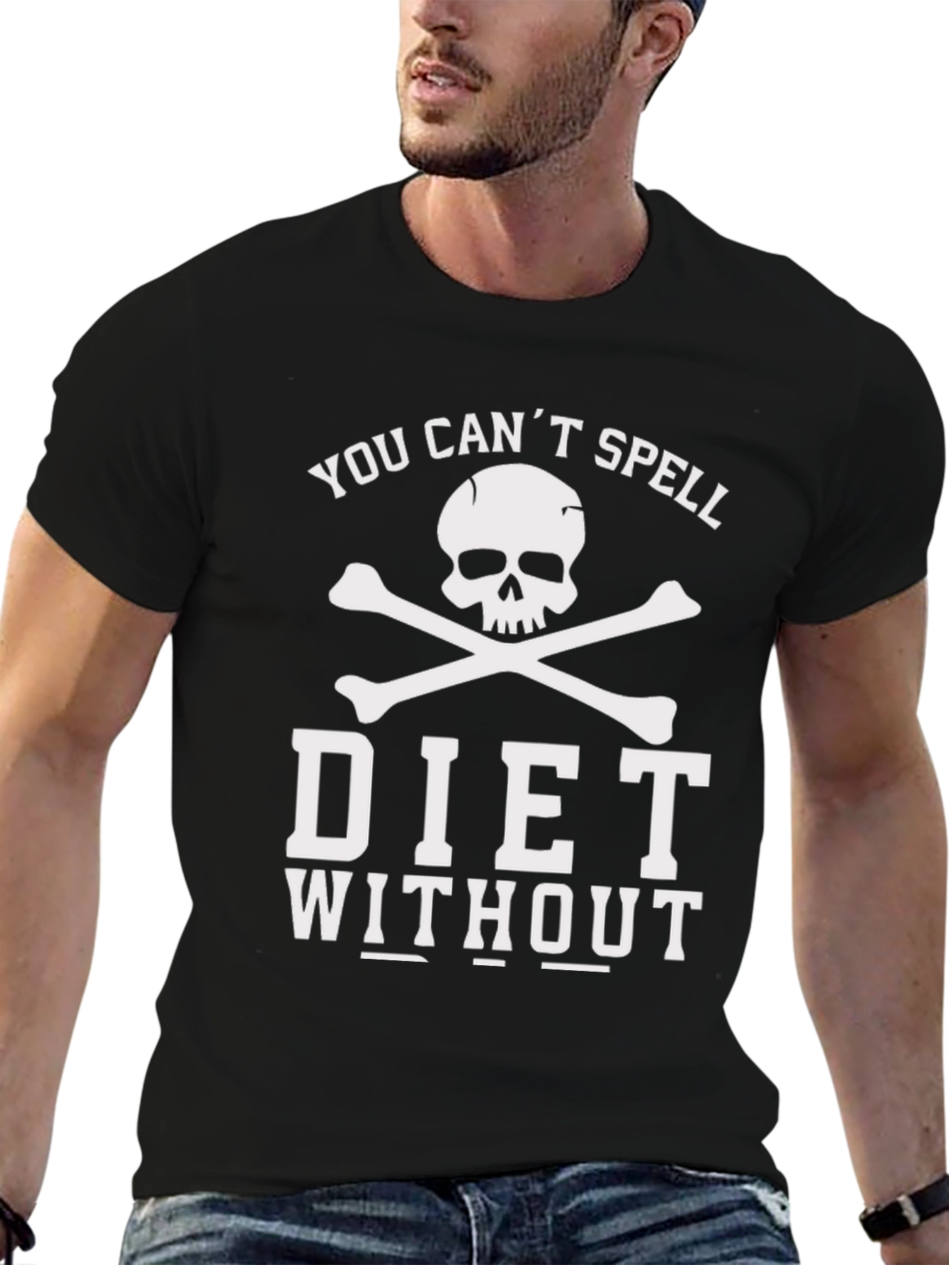 Diet Funny Skull Graphic T-Shirt