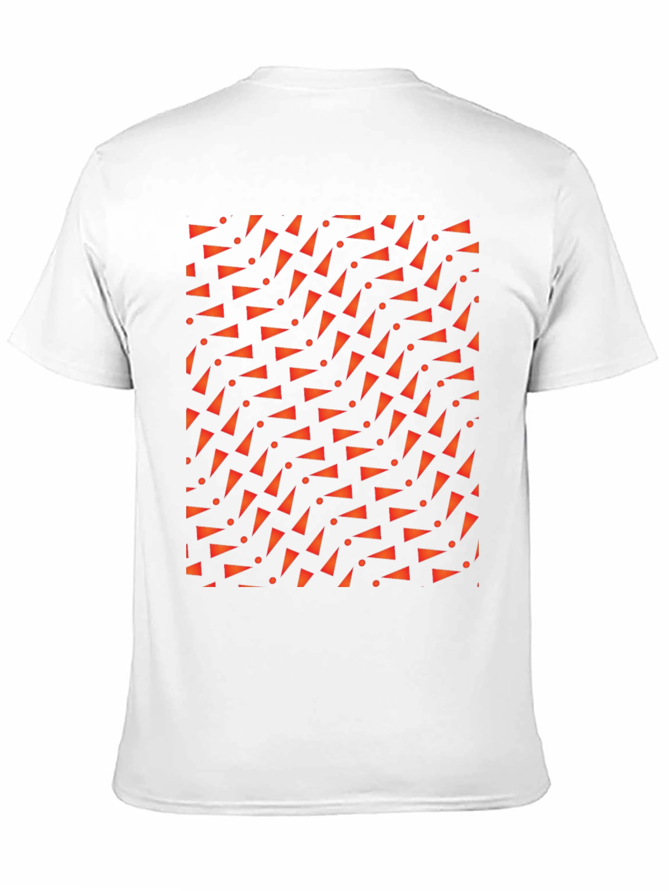 Geometric Triangle Pattern Black T-Shirt
