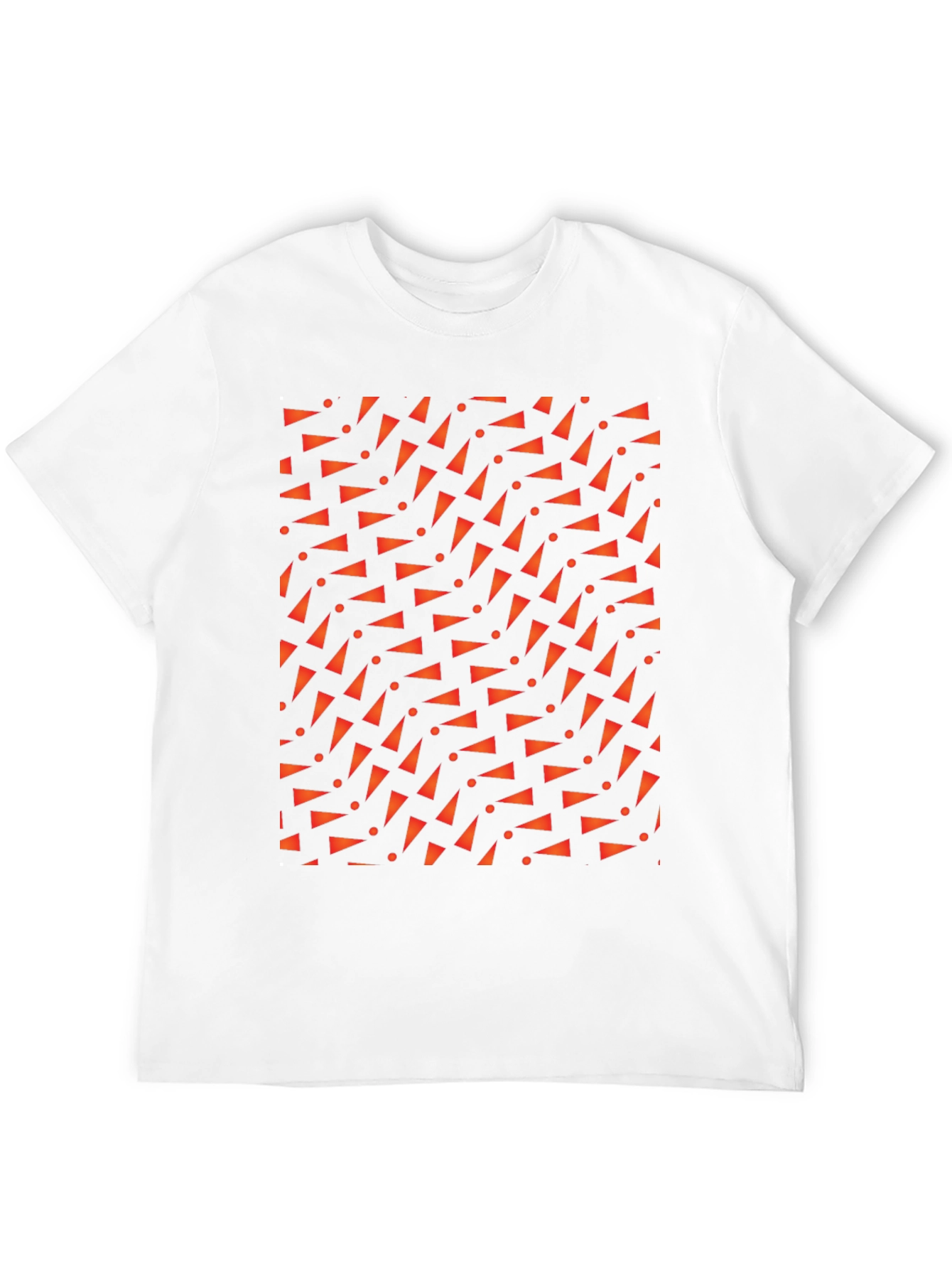 Geometric Triangle Pattern Black T-Shirt