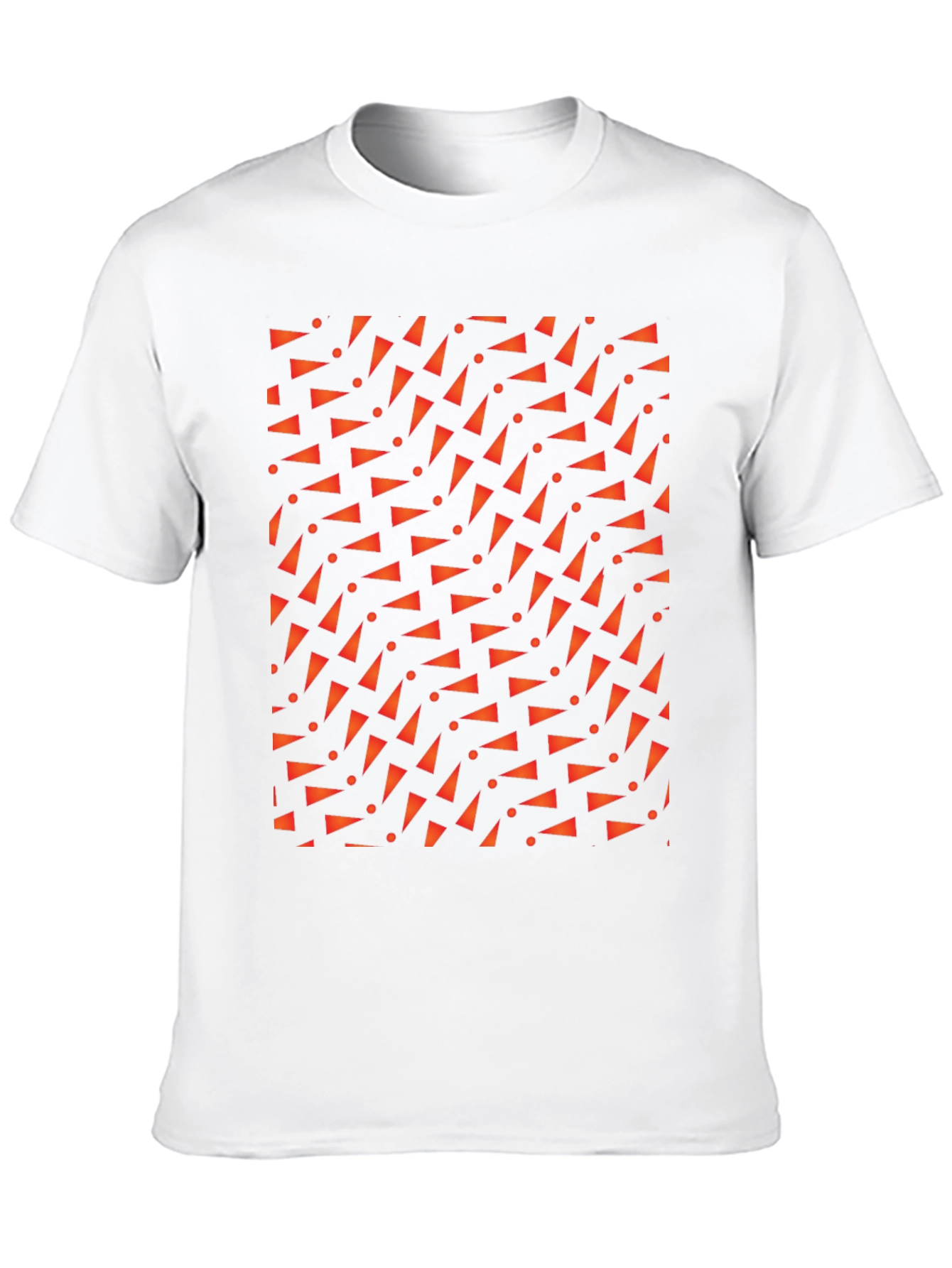 Geometric Triangle Pattern Black T-Shirt
